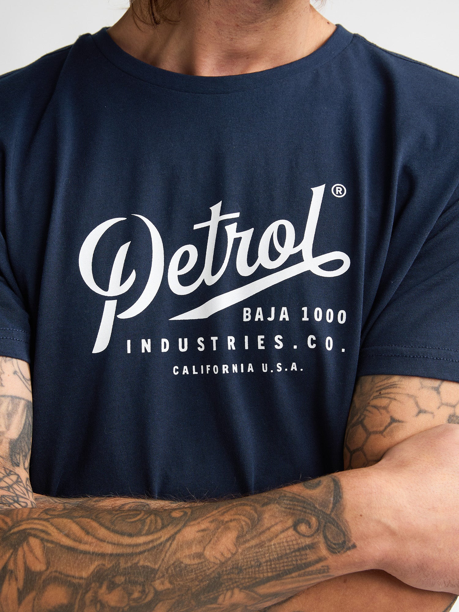 Petrol Industries Men T-Shirt Short Sleeve Classic Print Regular Fit Navy Blue