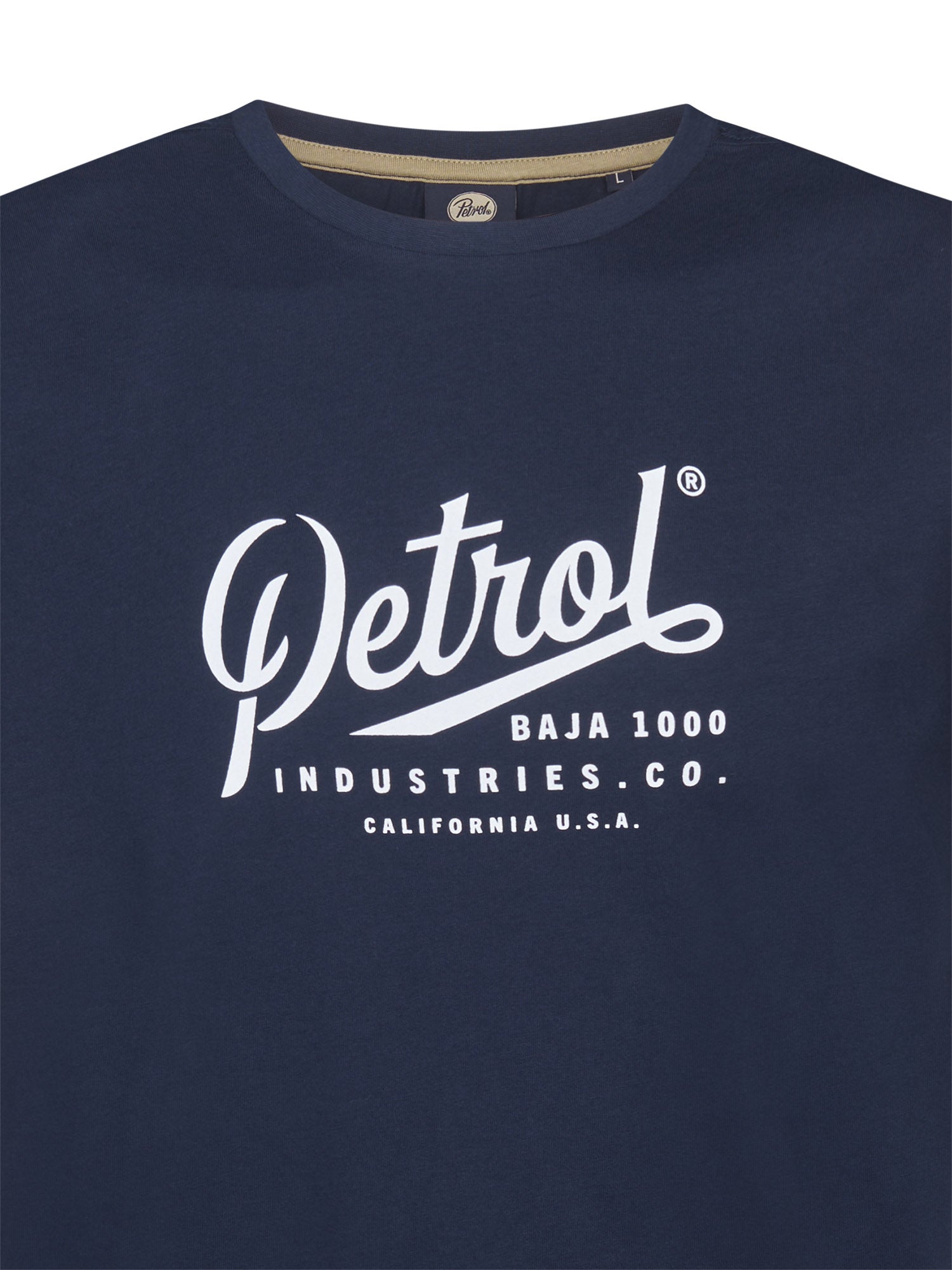 Petrol Industries Men T-Shirt Short Sleeve Classic Print Regular Fit Navy Blue
