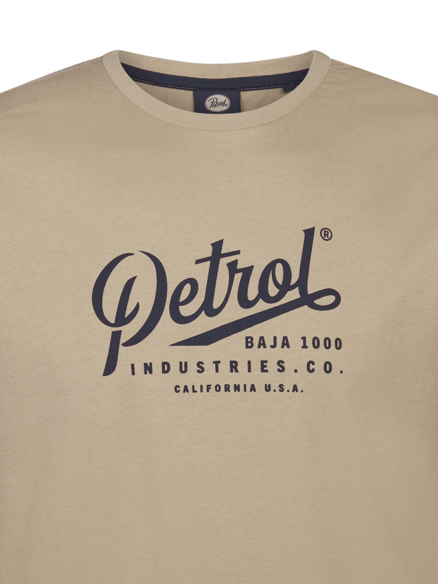 Petrol Industries Men T-Shirt Short Sleeve Classic Print Regular Fit Light Tan