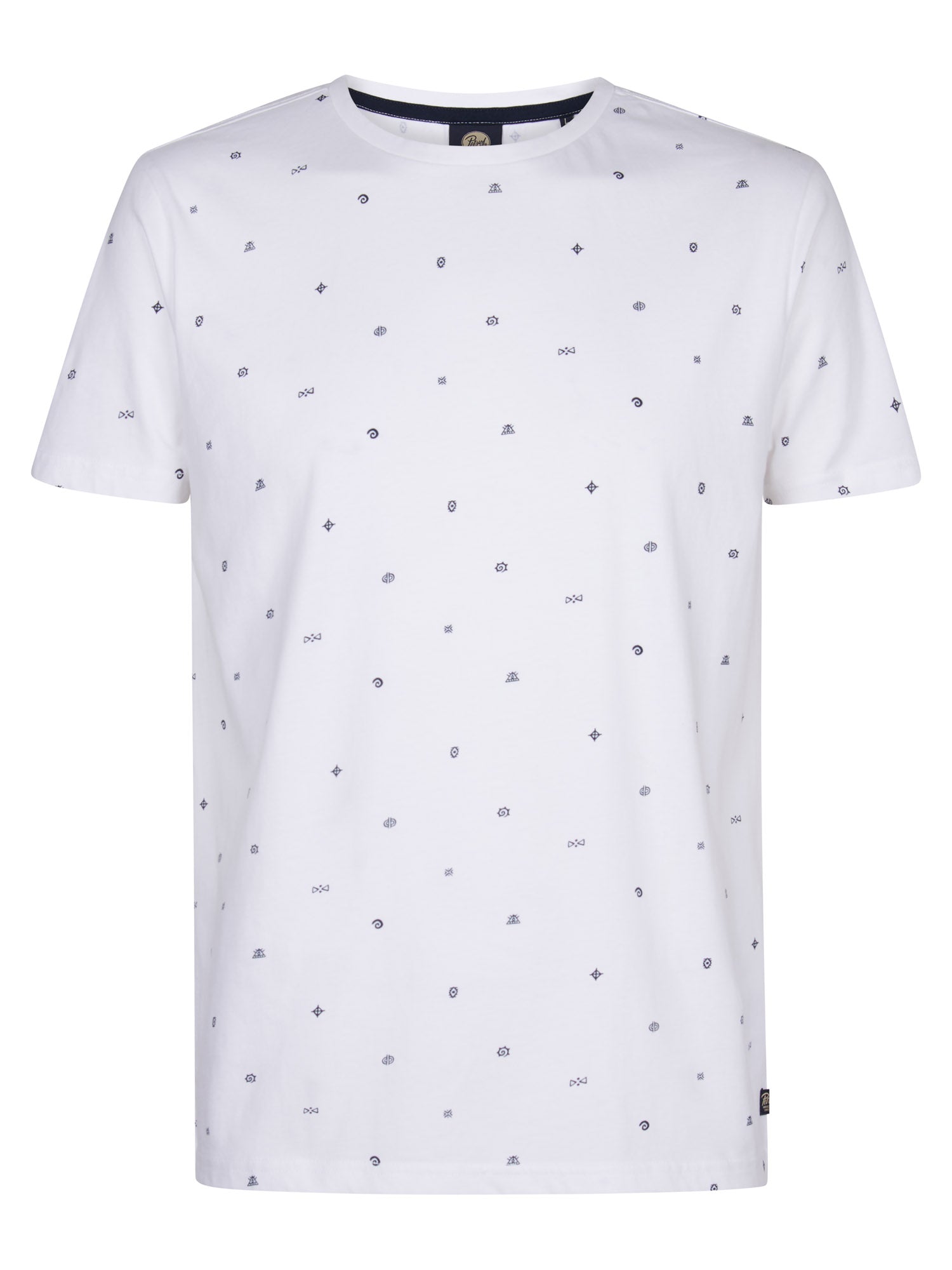 Petrol Industries Men T-Shirt Short Sleeve All-Over Print Regular Fit Bright White