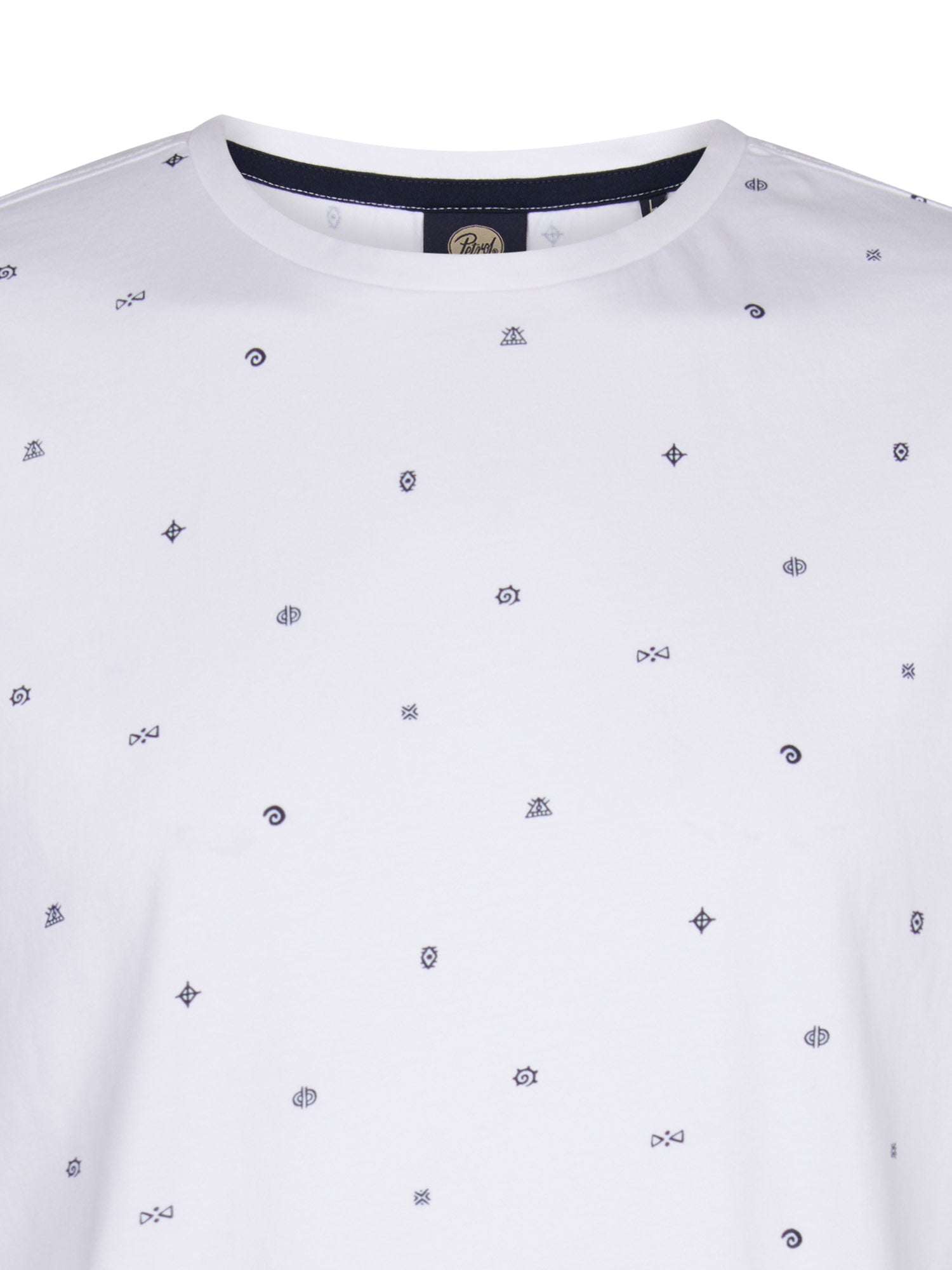 Petrol Industries Men T-Shirt Short Sleeve All-Over Print Regular Fit Bright White