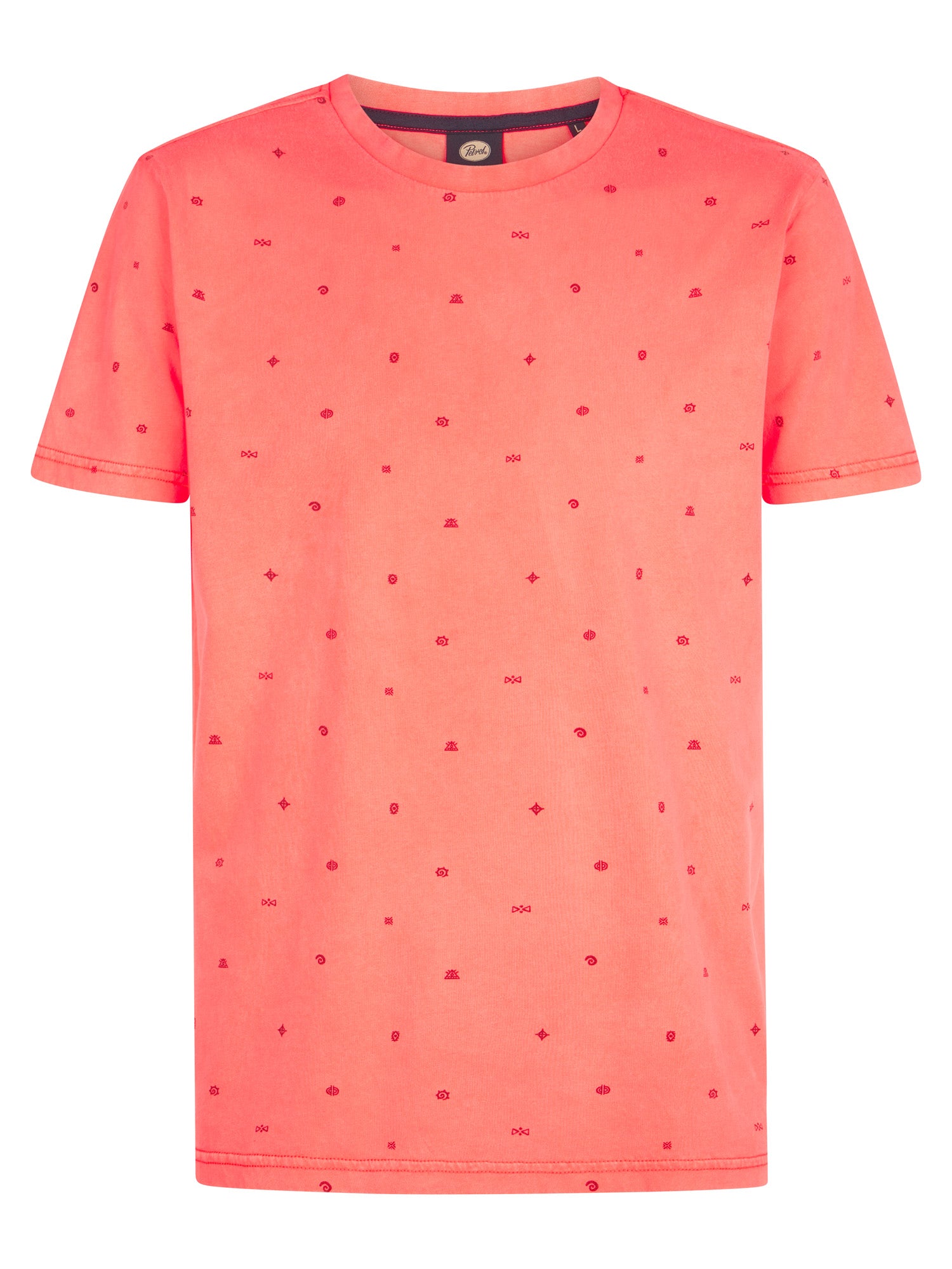 Petrol Industries Men T-Shirt Short Sleeve All-Over Print Regular Fit Fiery Coral