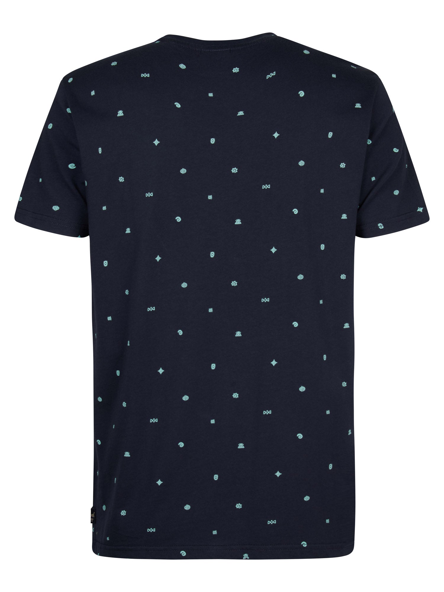 Petrol Industries Men T-Shirt Short Sleeve All-Over Print Regular Fit Navy Blue