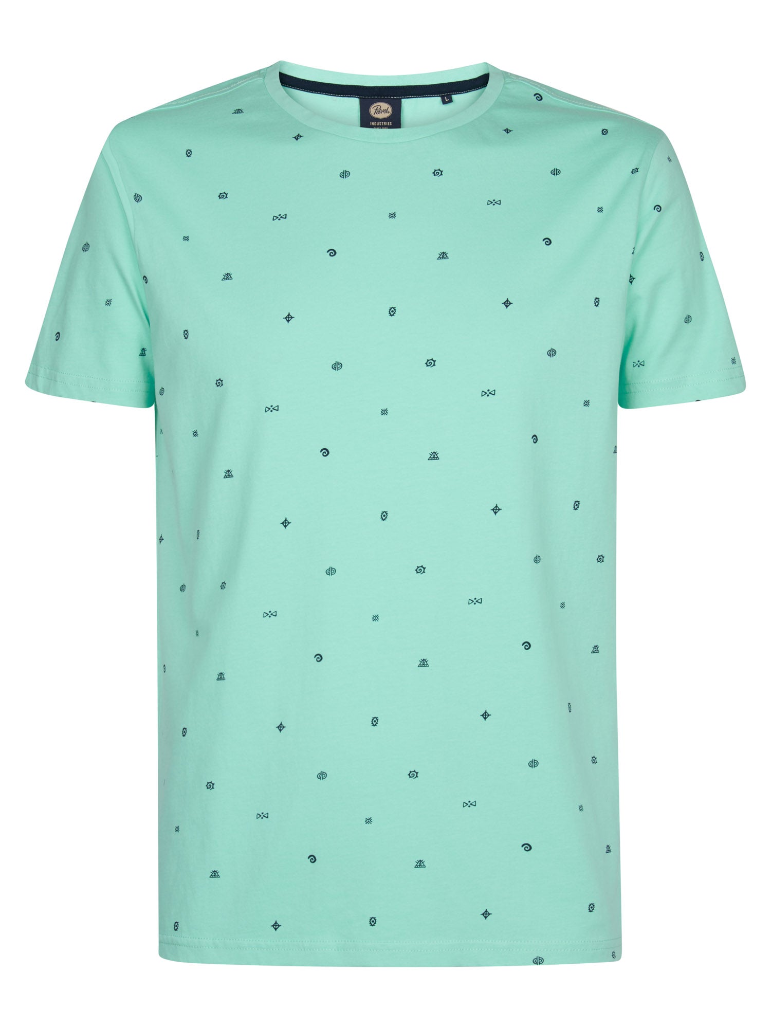 Petrol Industries Men T-Shirt Short Sleeve All-Over Print Regular Fit Green Aqua