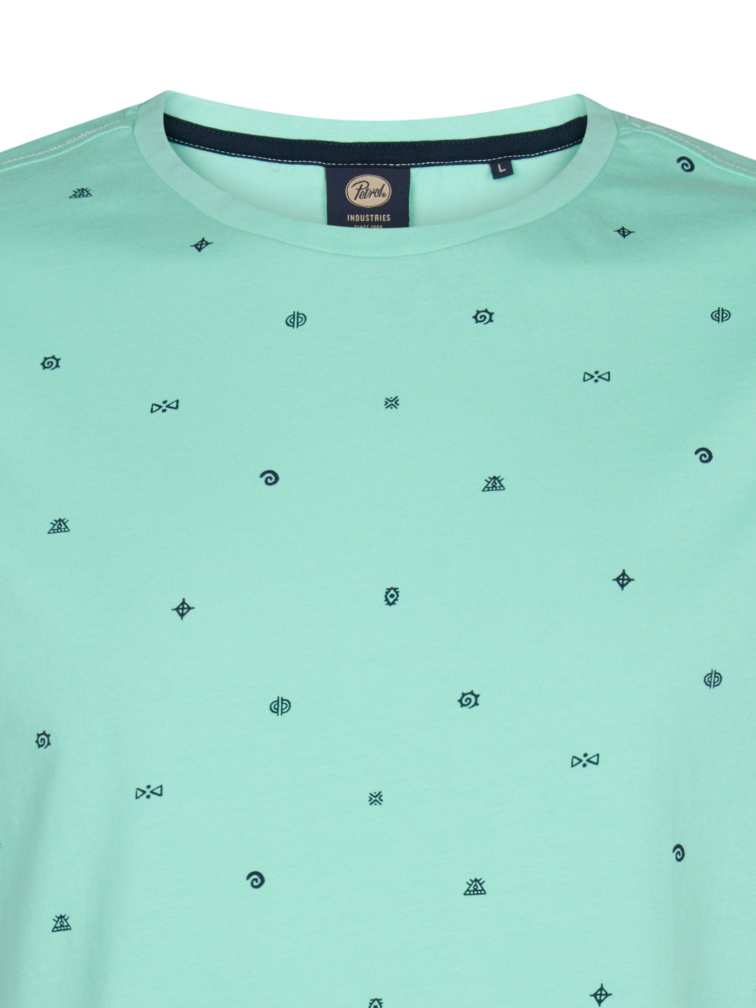 Petrol Industries Men T-Shirt Short Sleeve All-Over Print Regular Fit Green Aqua