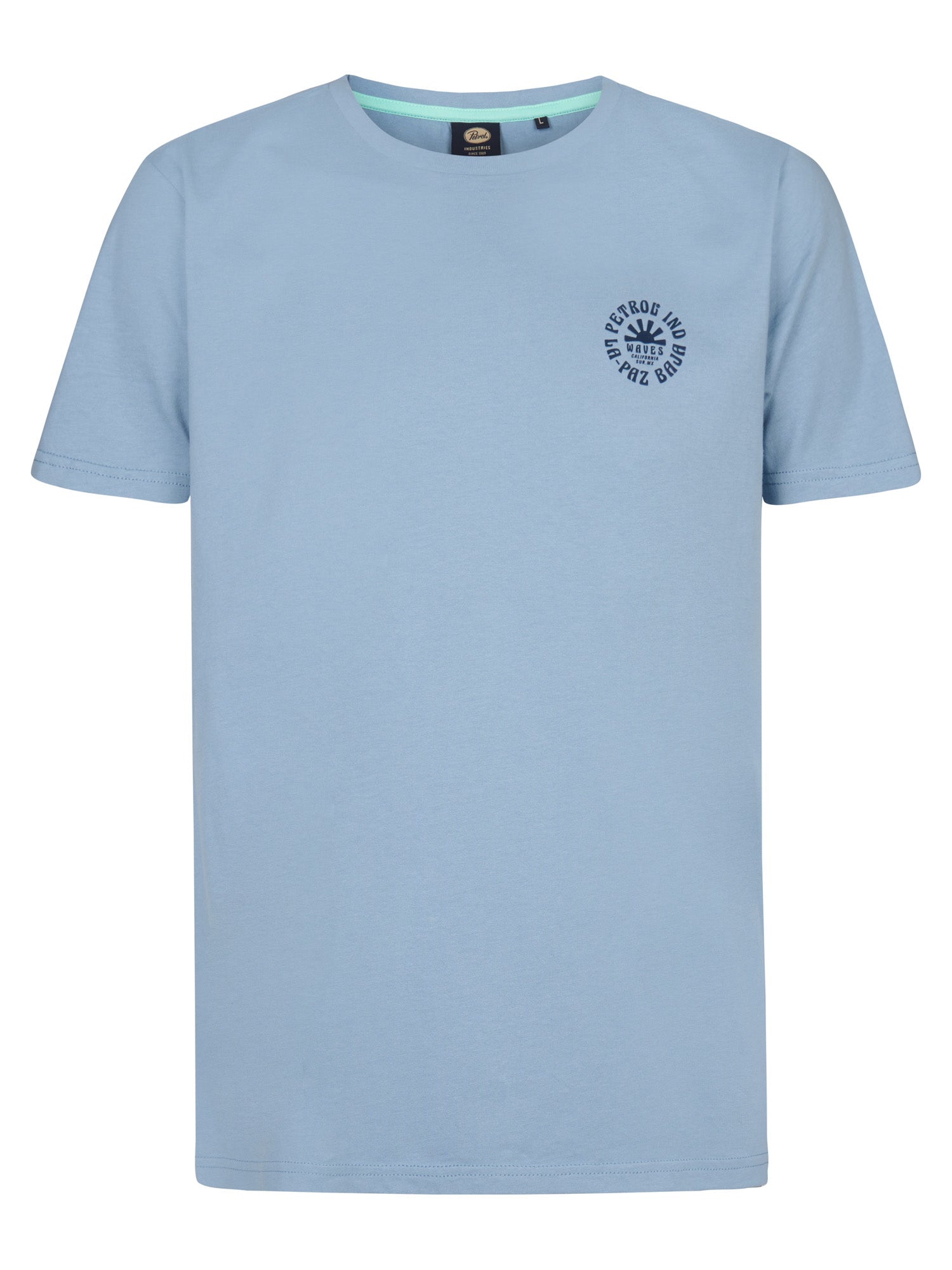 Petrol Industries Men T-Shirt Short Sleeve Classic Print Regular Fit Marble Blue