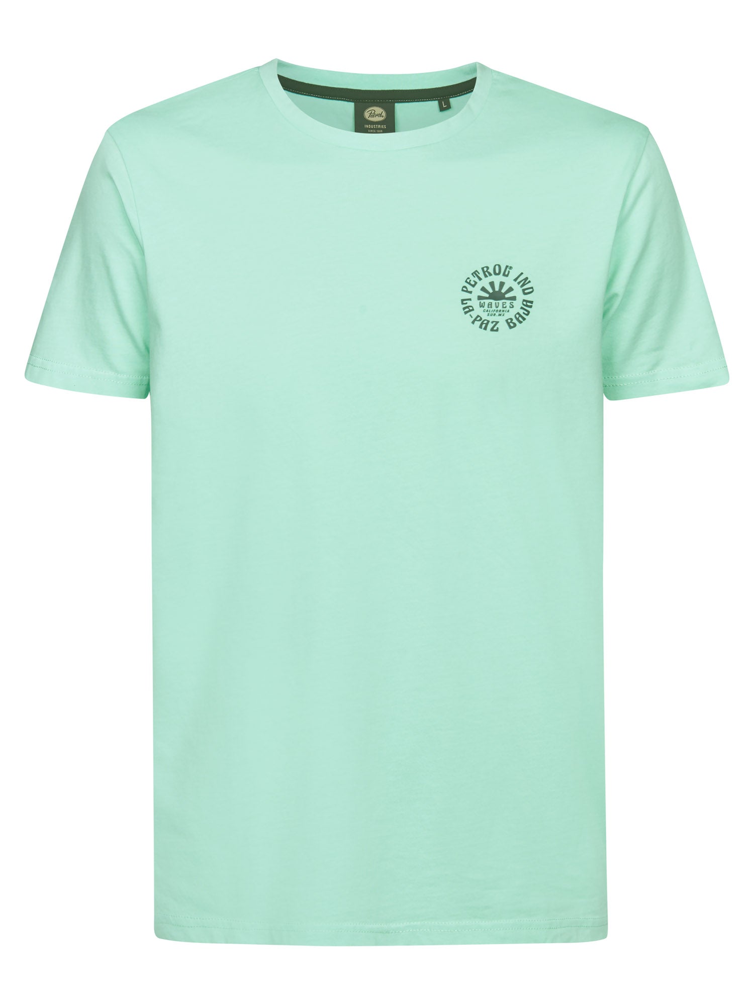 Petrol Industries Men T-Shirt Short Sleeve Classic Print Regular Fit Green Aqua
