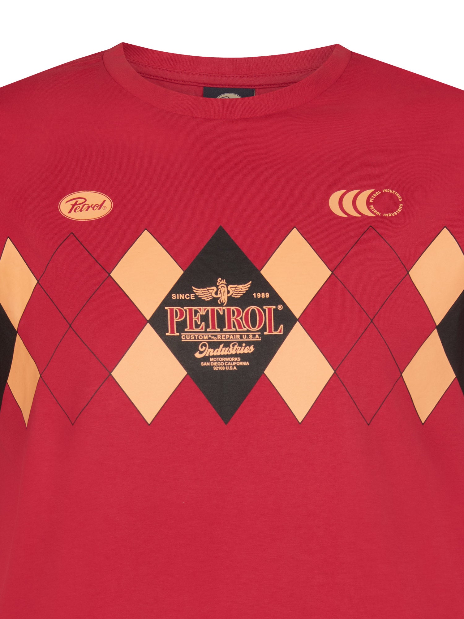 Petrol Industries Men T-Shirt Short Sleeve Classic Print Regular Fit Fire Red