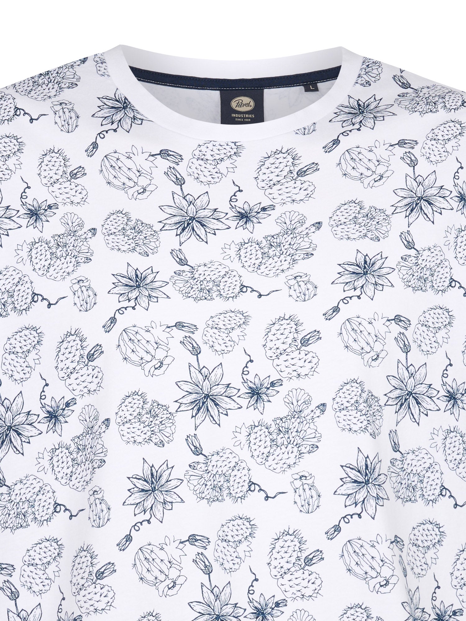 Petrol Industries Men T-Shirt Short Sleeve All-Over Print Regular Fit Bright White