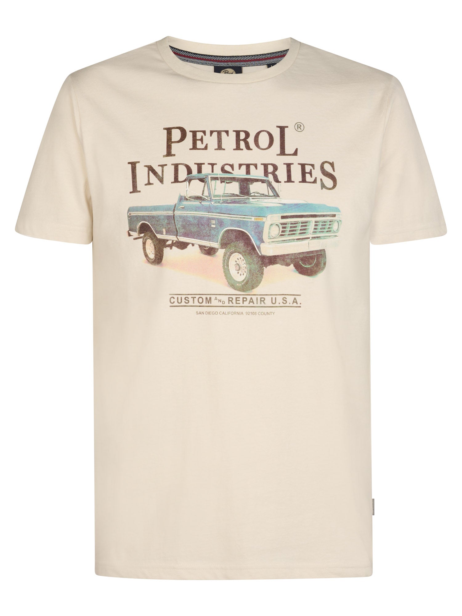 Petrol Industries Men T-Shirt Short Sleeve Photo Print Regular Fit Seashell