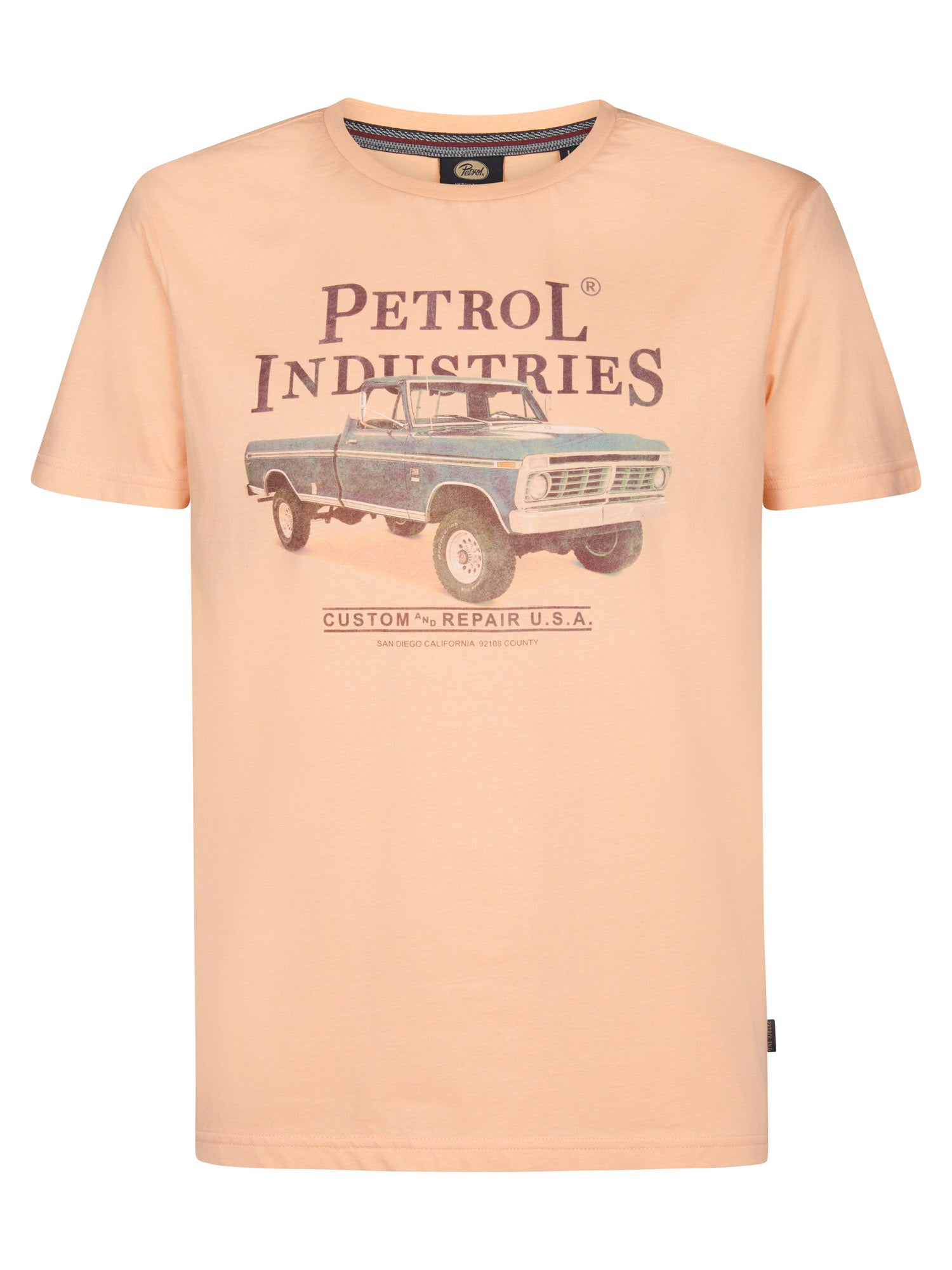Petrol Industries Men T-Shirt Short Sleeve Photo Print Regular Fit Tropical Orange