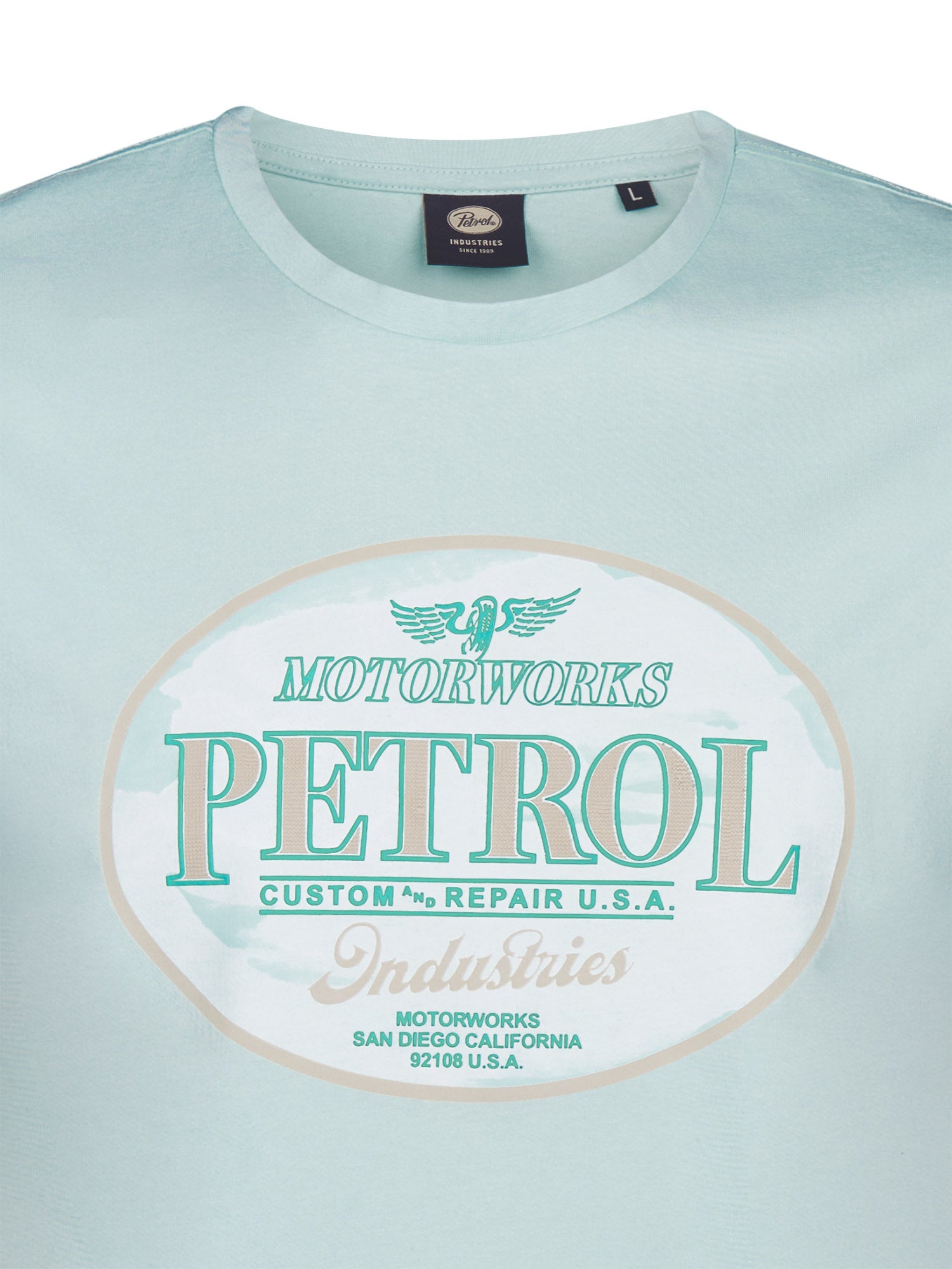 Petrol Industries Men T-Shirt Short Sleeve Classic Print Regular Fit Cool Mint