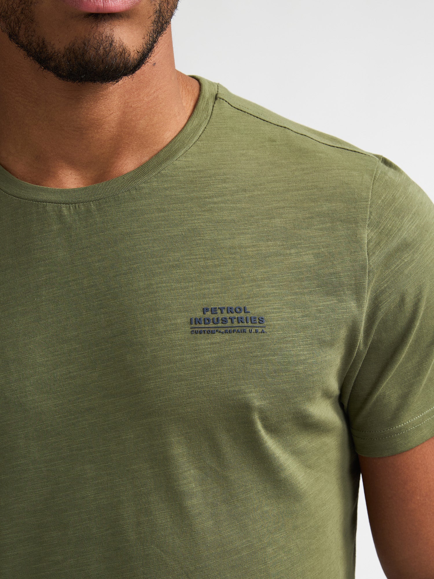 Petrol Industries Men T-Shirt Short Sleeve Regular Fit Dusty Army