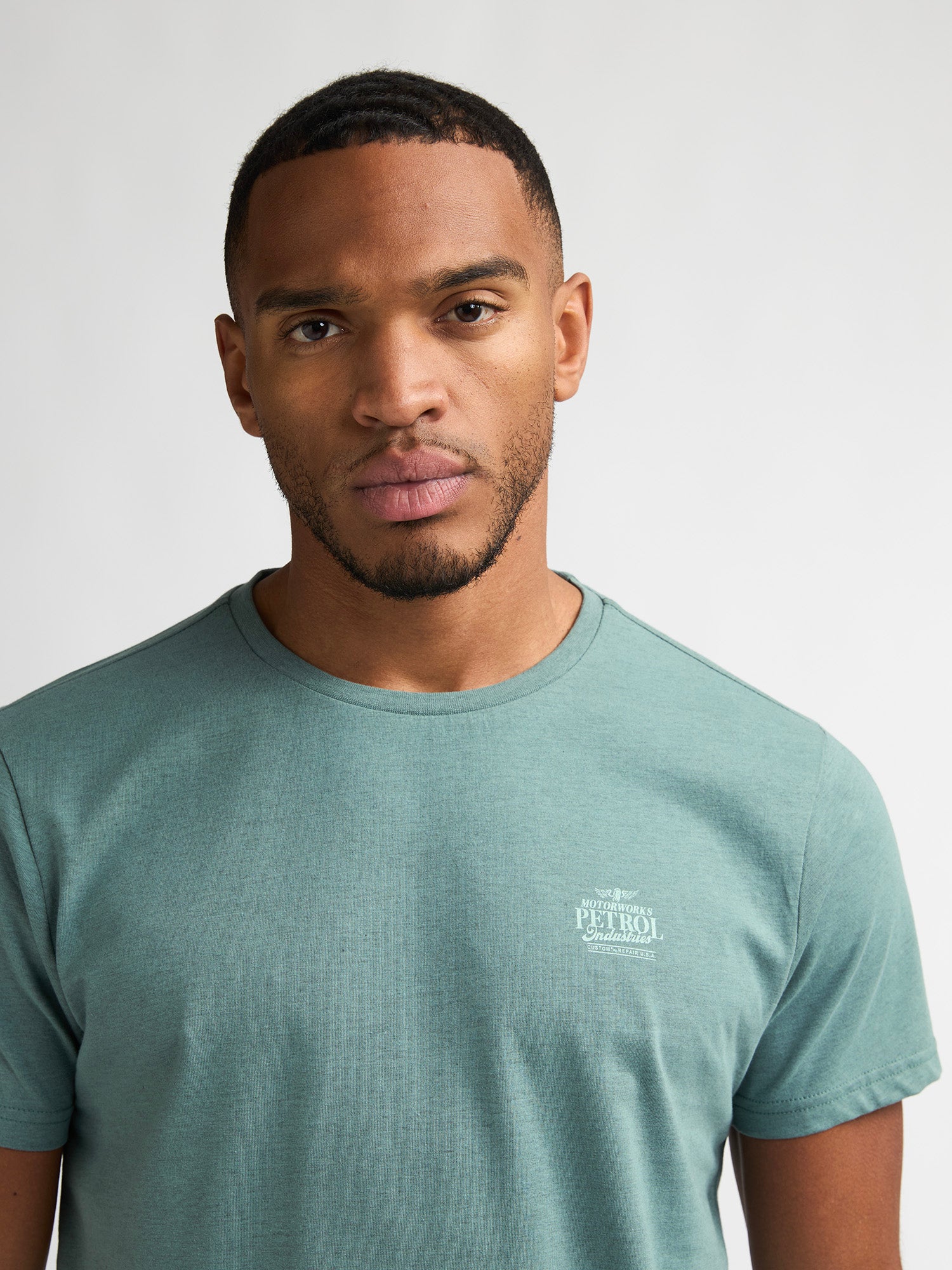 Petrol Industries Men T-Shirt Short Sleeve Regular Fit Oil Green