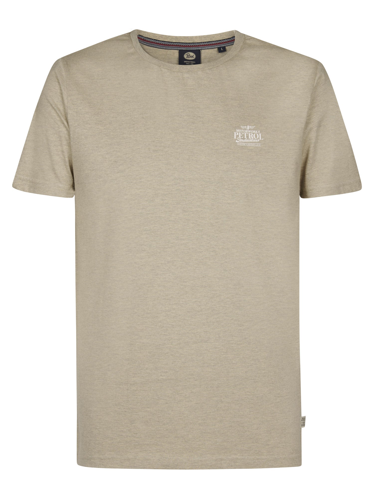 Petrol Industries Men T-Shirt Short Sleeve Regular Fit Light Tan