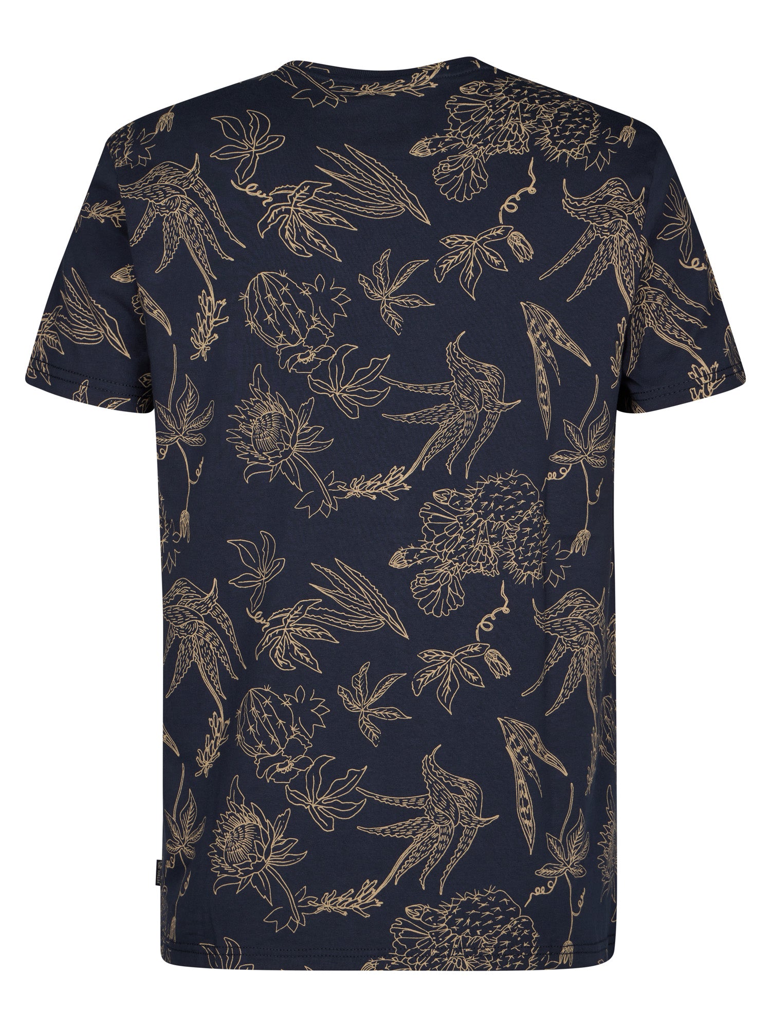 Petrol Industries Men T-Shirt Short Sleeve All-Over Print Regular Fit Navy Blue