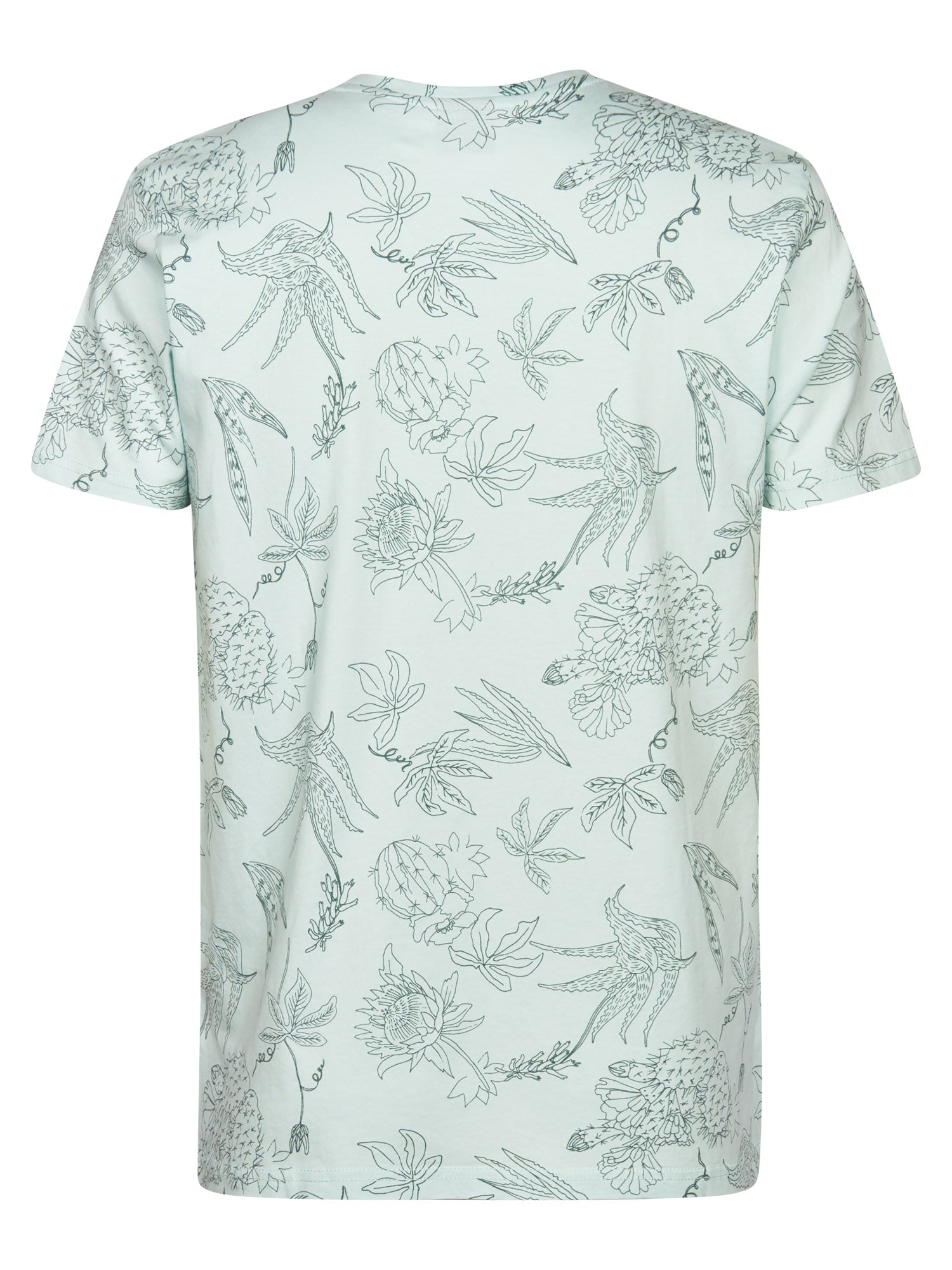 Petrol Industries Men T-Shirt Short Sleeve All-Over Print Regular Fit Cool Mint