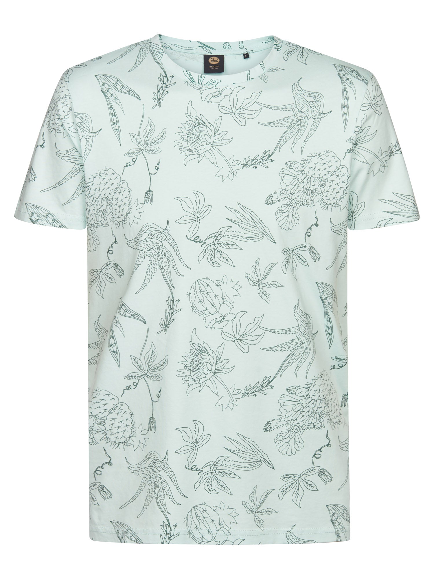 Petrol Industries Men T-Shirt Short Sleeve All-Over Print Regular Fit Cool Mint