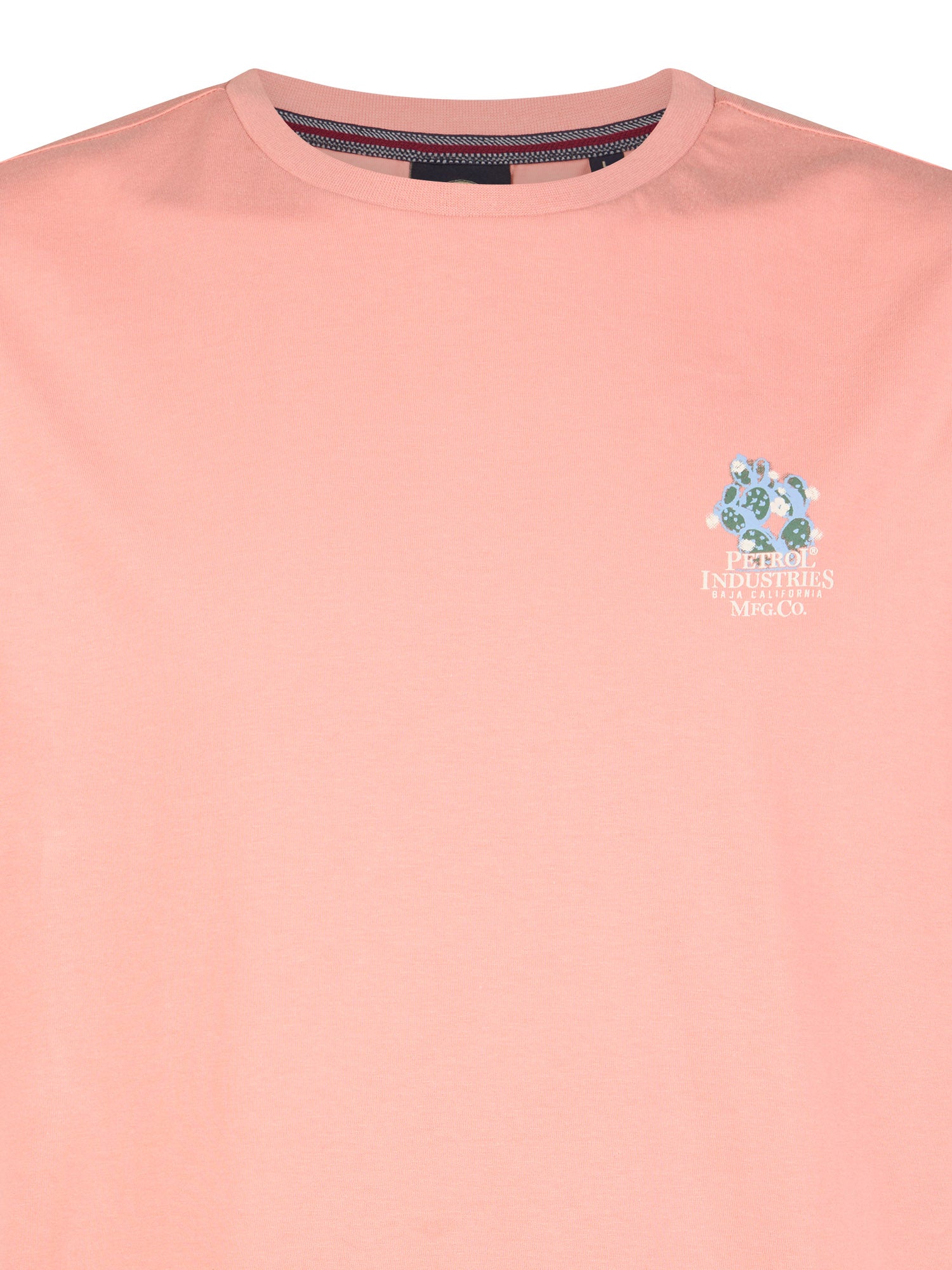 Petrol Industries Men T-Shirt Short Sleeve Regular Fit Light Coral