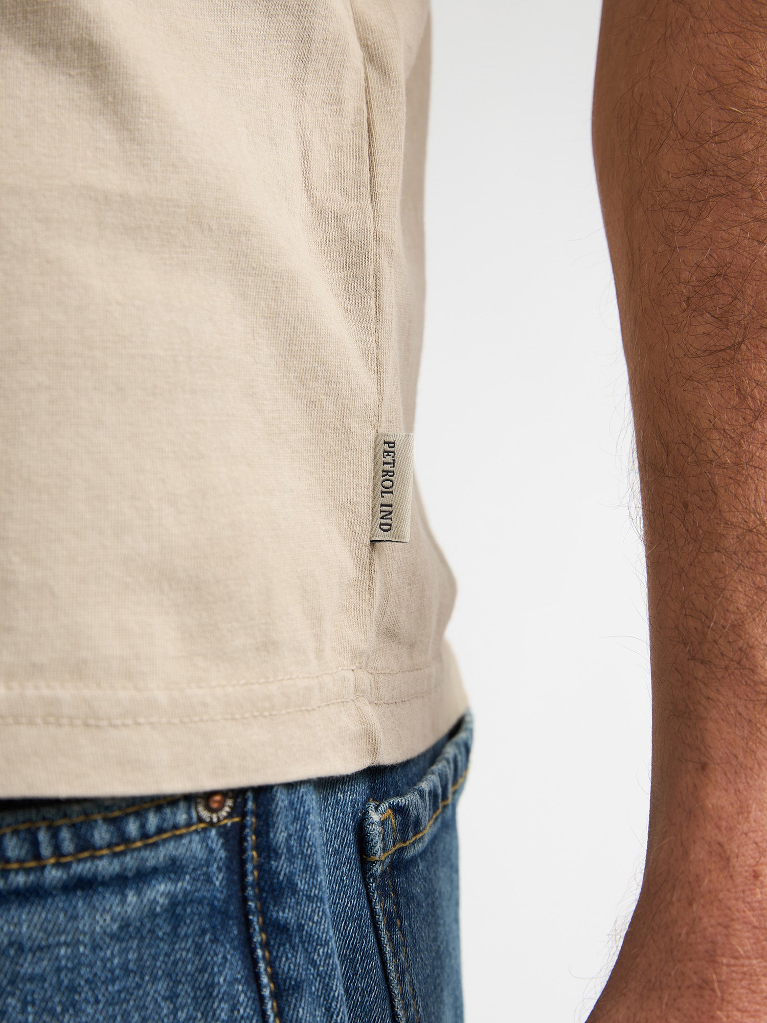 Petrol Industries Men T-Shirt Short Sleeve Regular Fit Light Tan