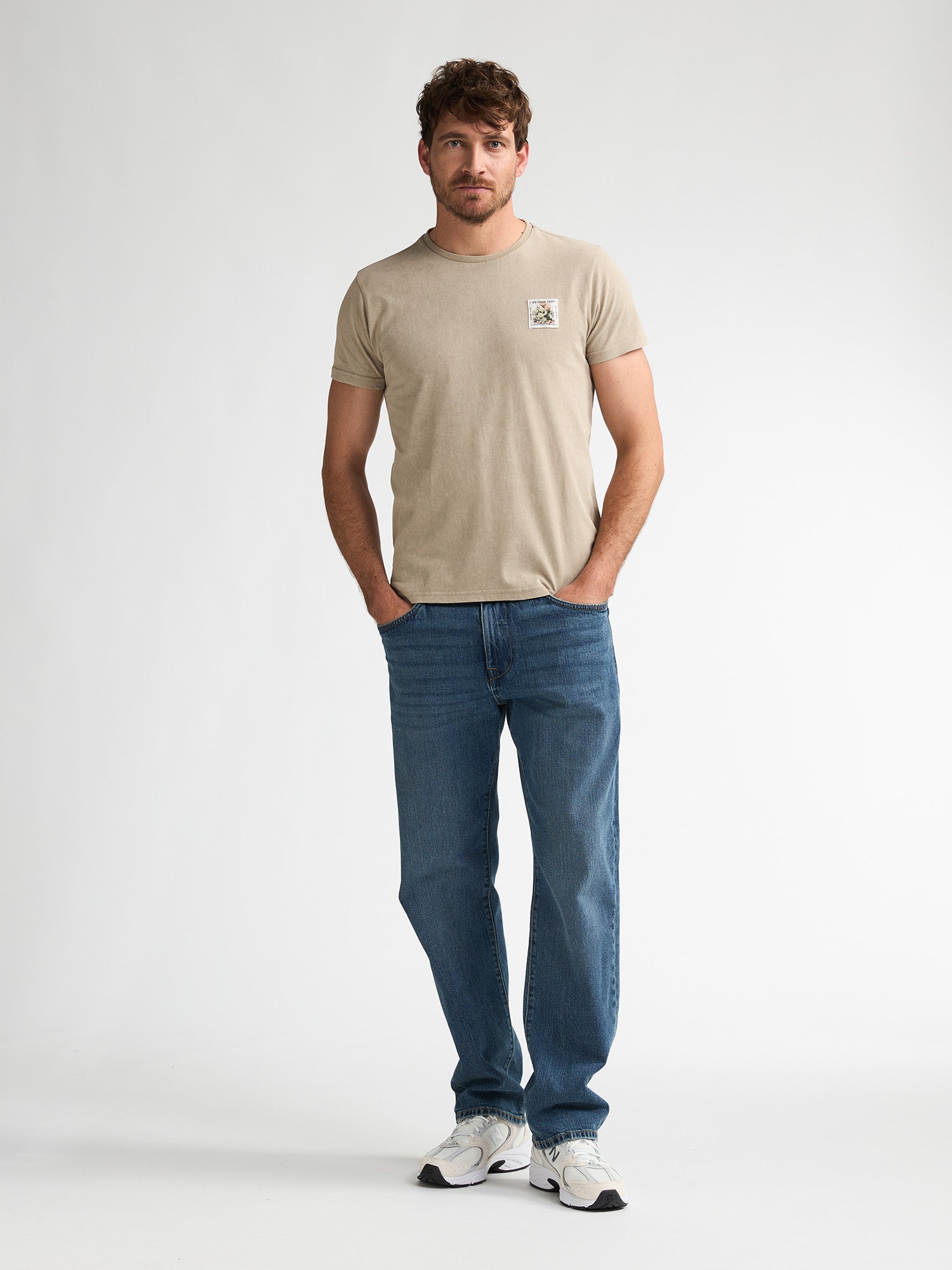 Petrol Industries Men T-Shirt Short Sleeve Regular Fit Light Tan