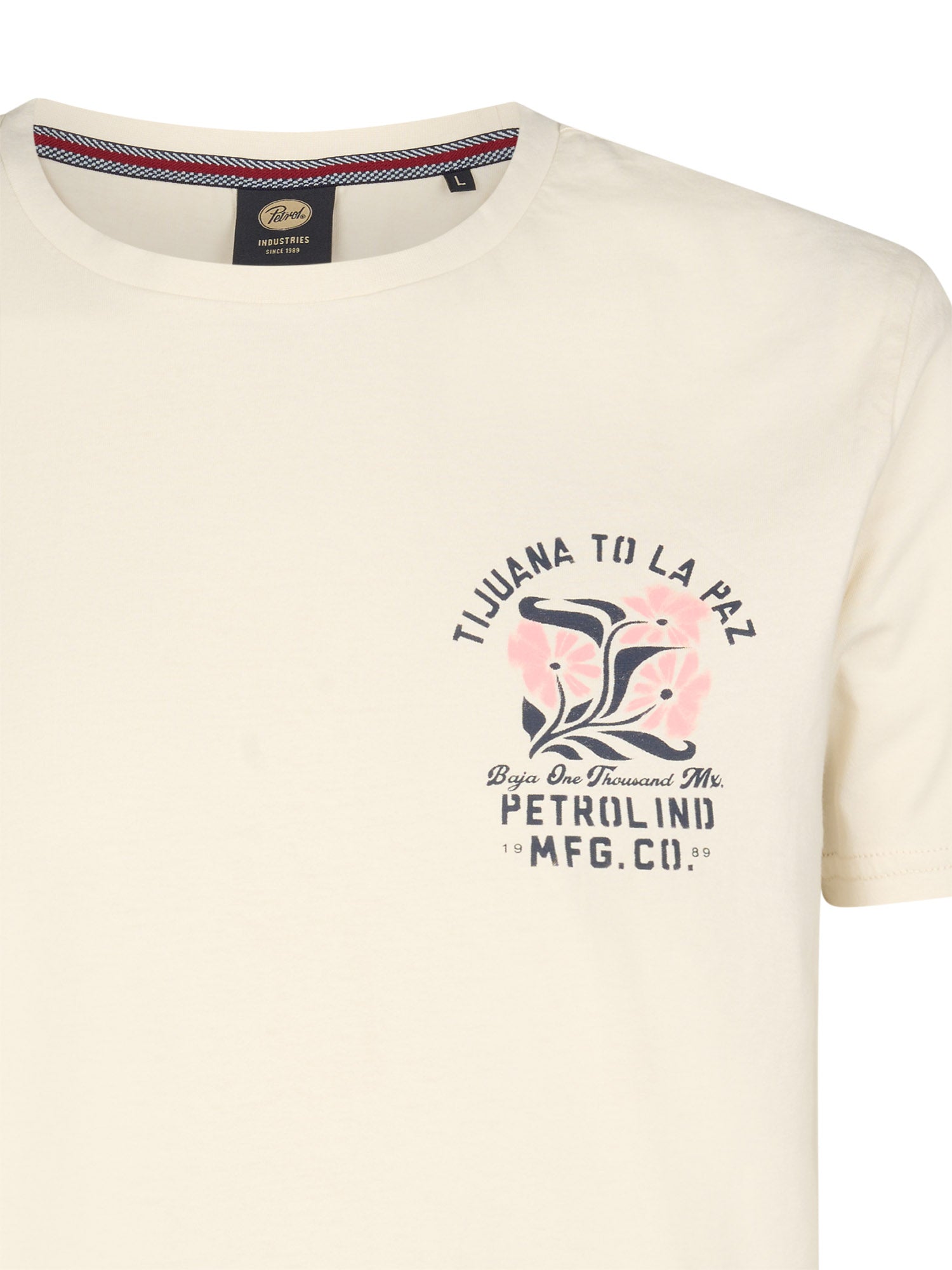 Petrol Industries Men T-Shirt Short Sleeve Classic Print Regular Fit Seashell