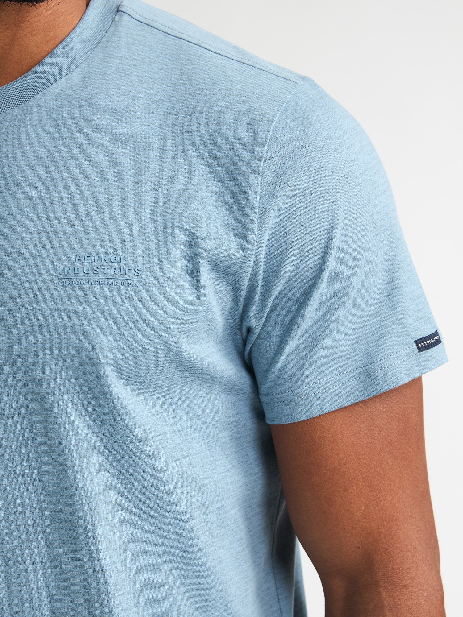 Petrol Industries Men T-Shirt Short Sleeve Regular Fit Marble Blue
