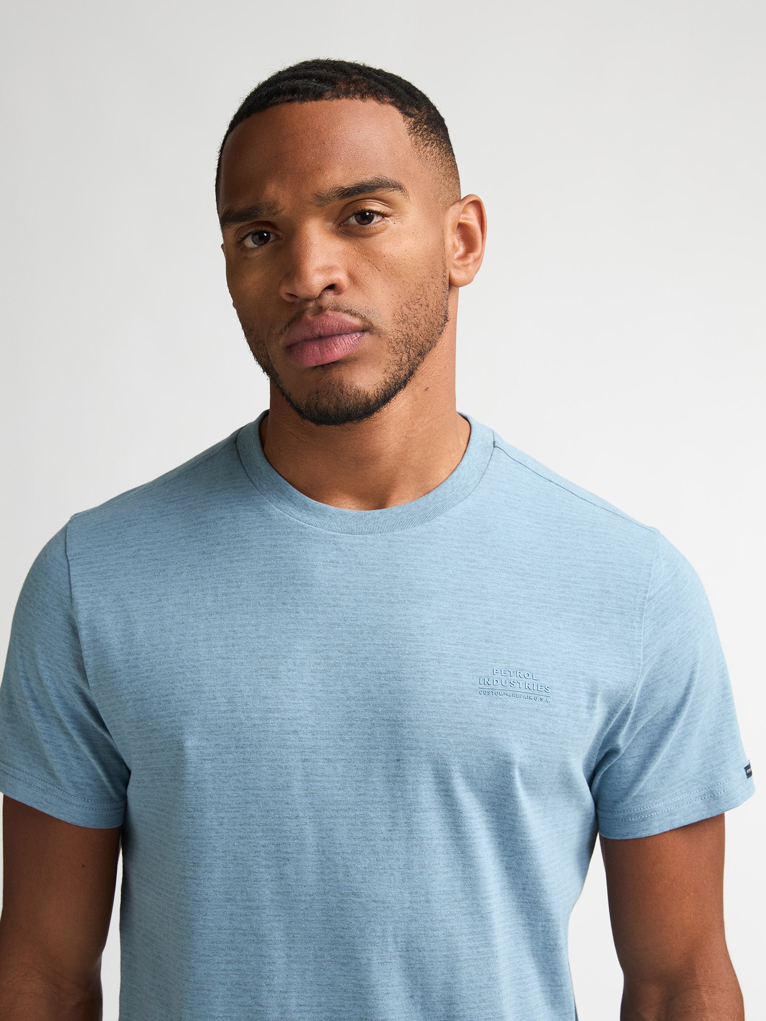 Petrol Industries Men T-Shirt Short Sleeve Regular Fit Marble Blue
