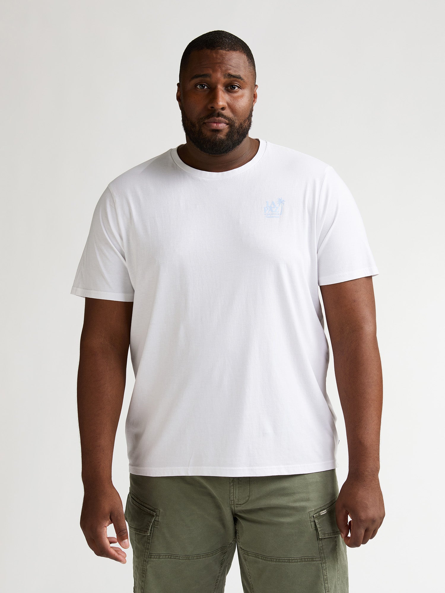Petrol Industries Men T-Shirt Short Sleeve Regular Plus Fit Bright White