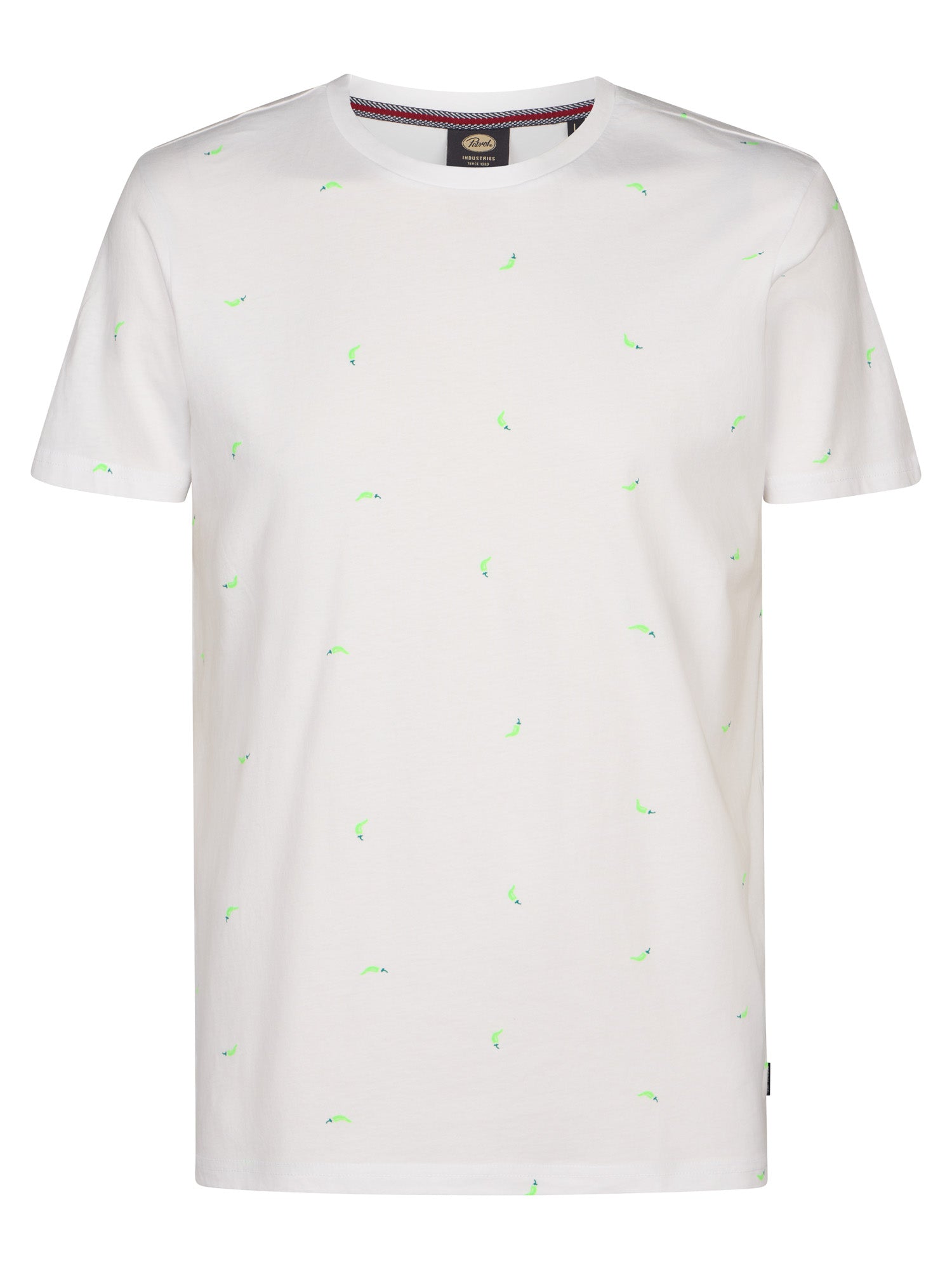 Petrol Industries Men T-Shirt Short Sleeve All-Over Print Regular Fit Bright White