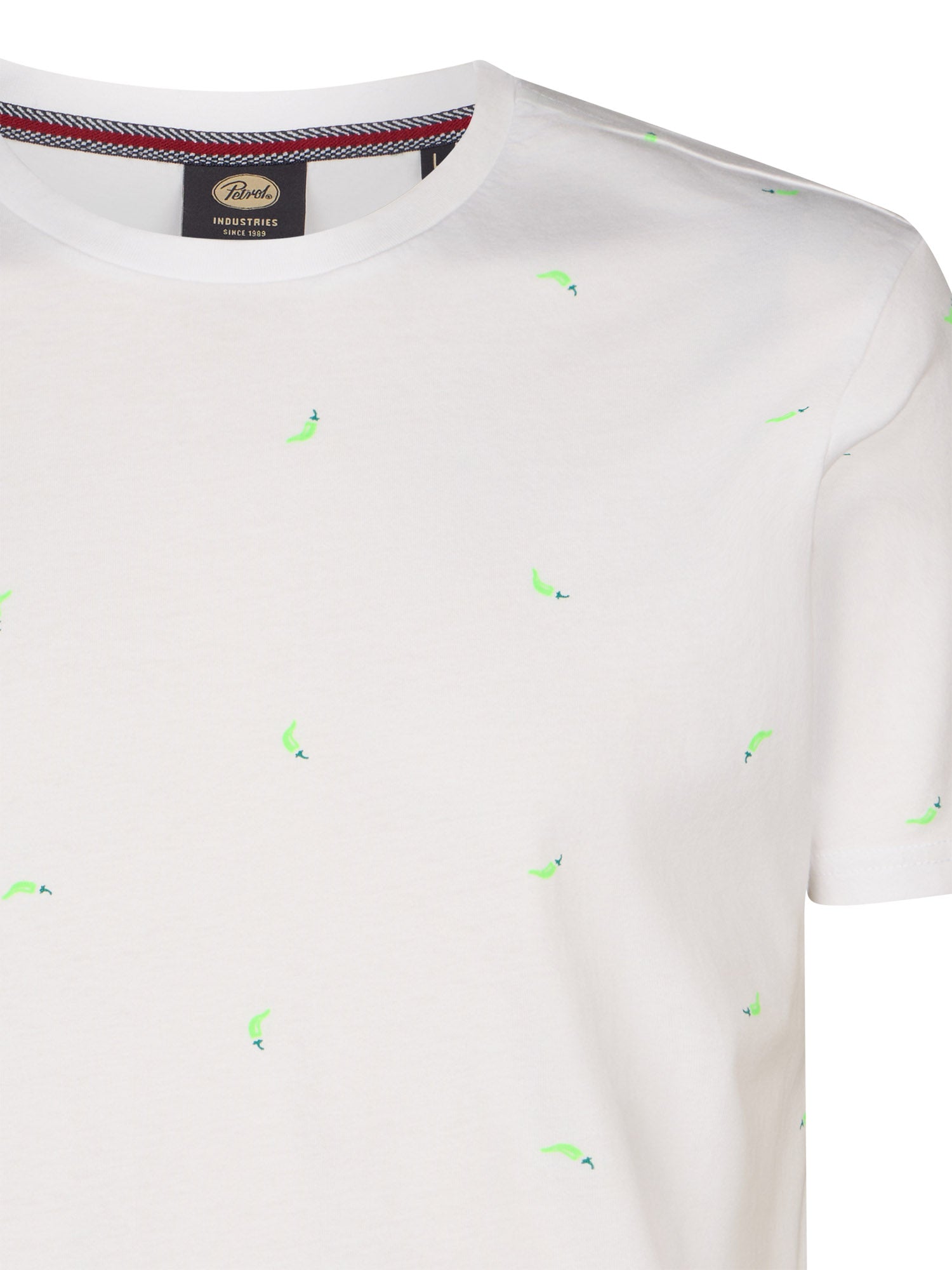 Petrol Industries Men T-Shirt Short Sleeve All-Over Print Regular Fit Bright White