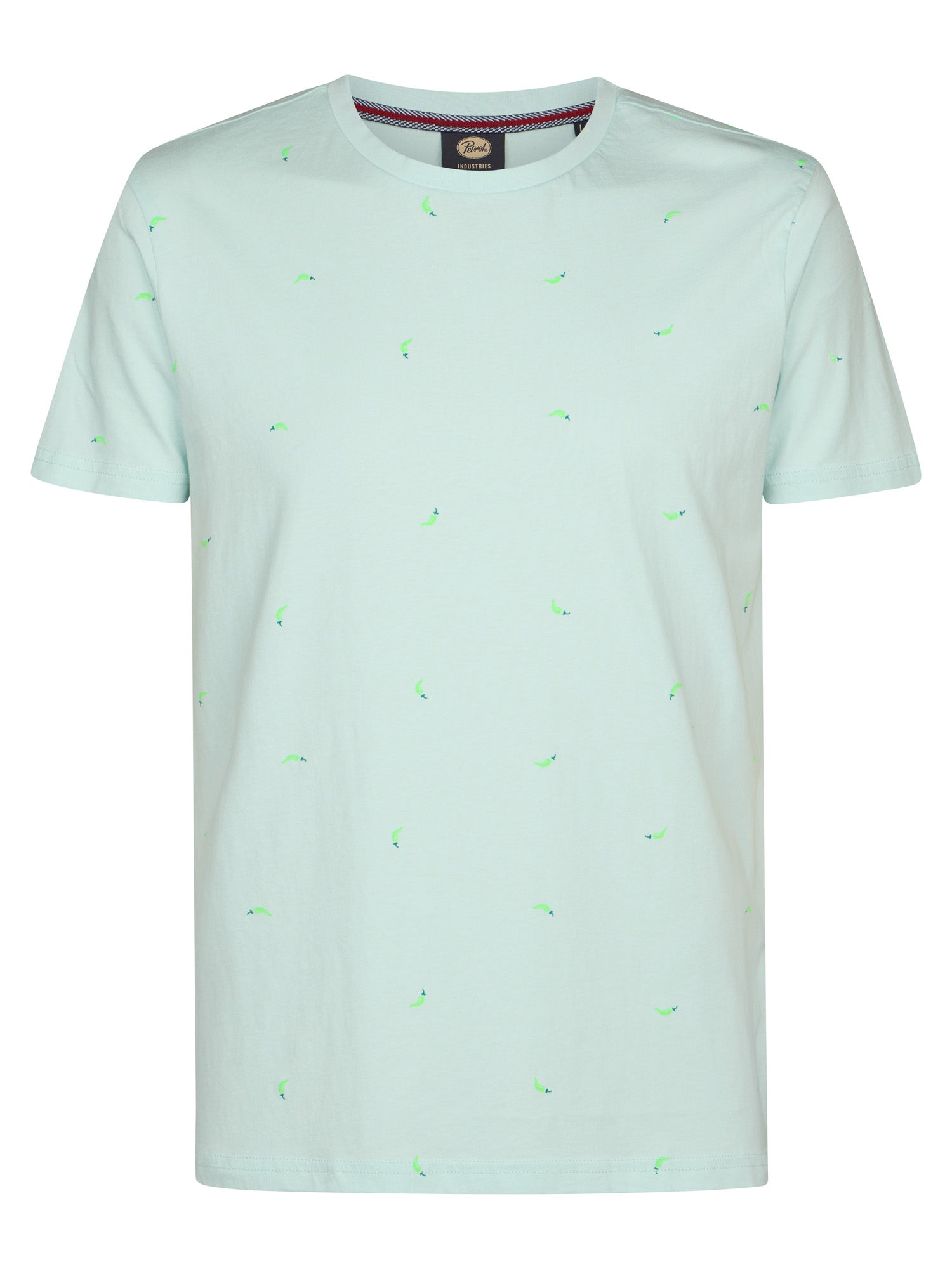 Petrol Industries Men T-Shirt Short Sleeve All-Over Print Regular Fit Cool Mint