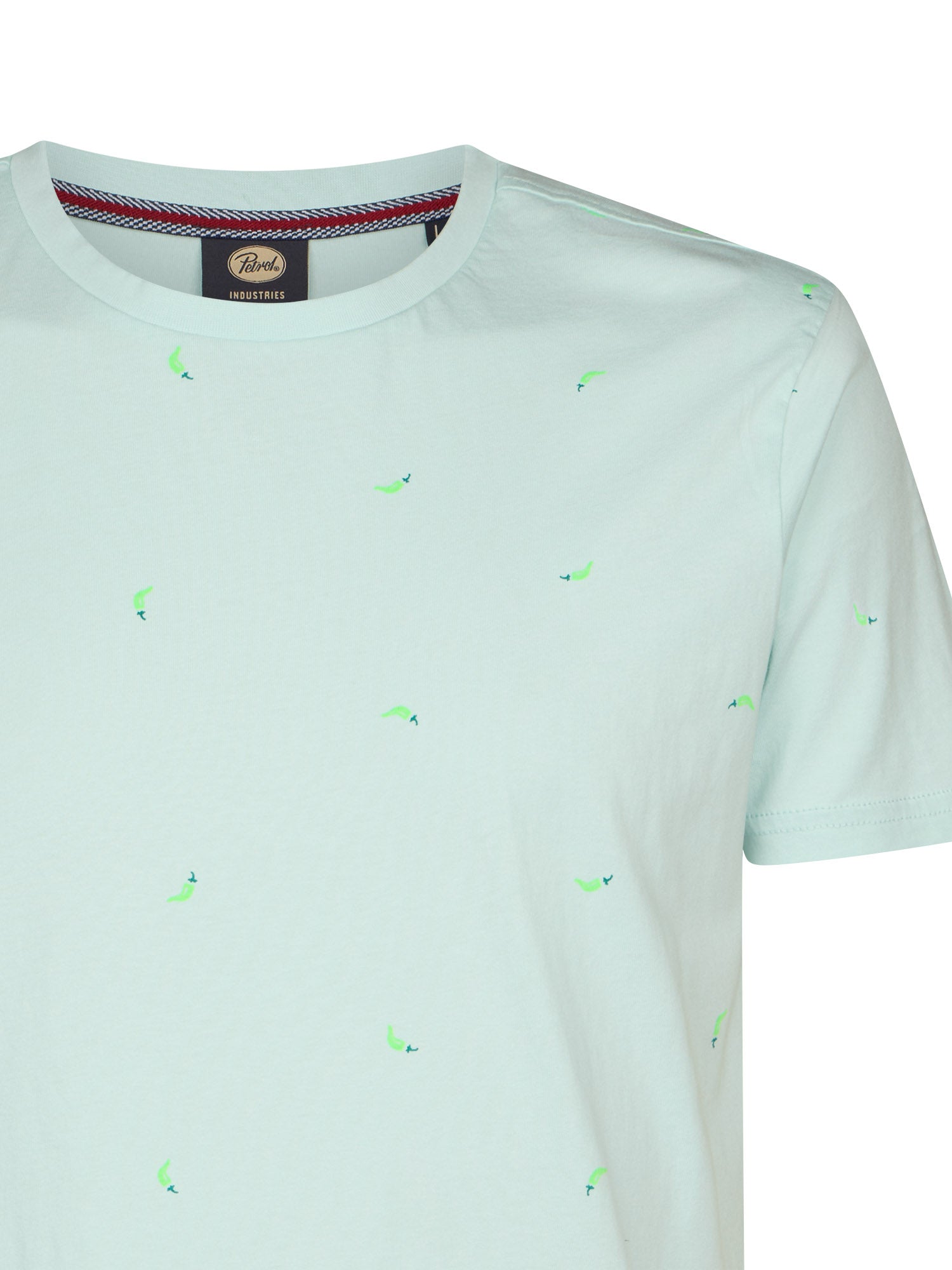 Petrol Industries Men T-Shirt Short Sleeve All-Over Print Regular Fit Cool Mint