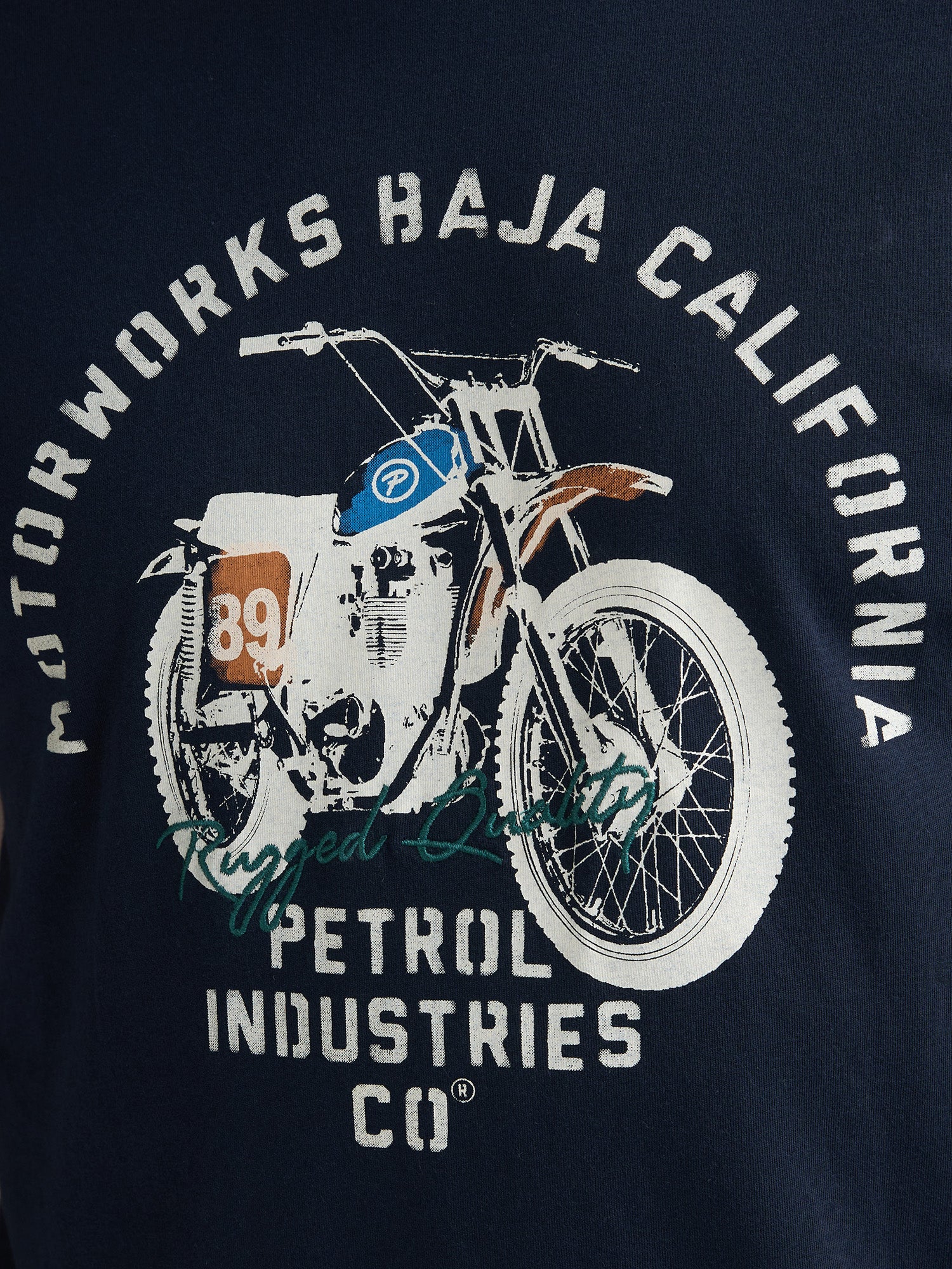 Petrol Industries Men T-Shirt Short Sleeve Classic Print Regular Fit Navy Blue