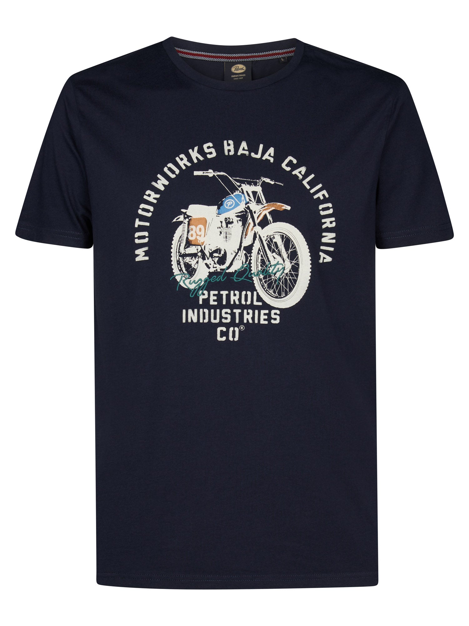 Petrol Industries Men T-Shirt Short Sleeve Classic Print Regular Fit Navy Blue