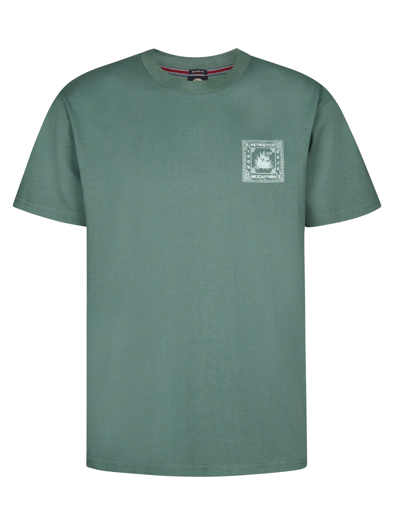 Petrol Industries Men T-Shirt Short Sleeve Relaxed Fit Oil Green