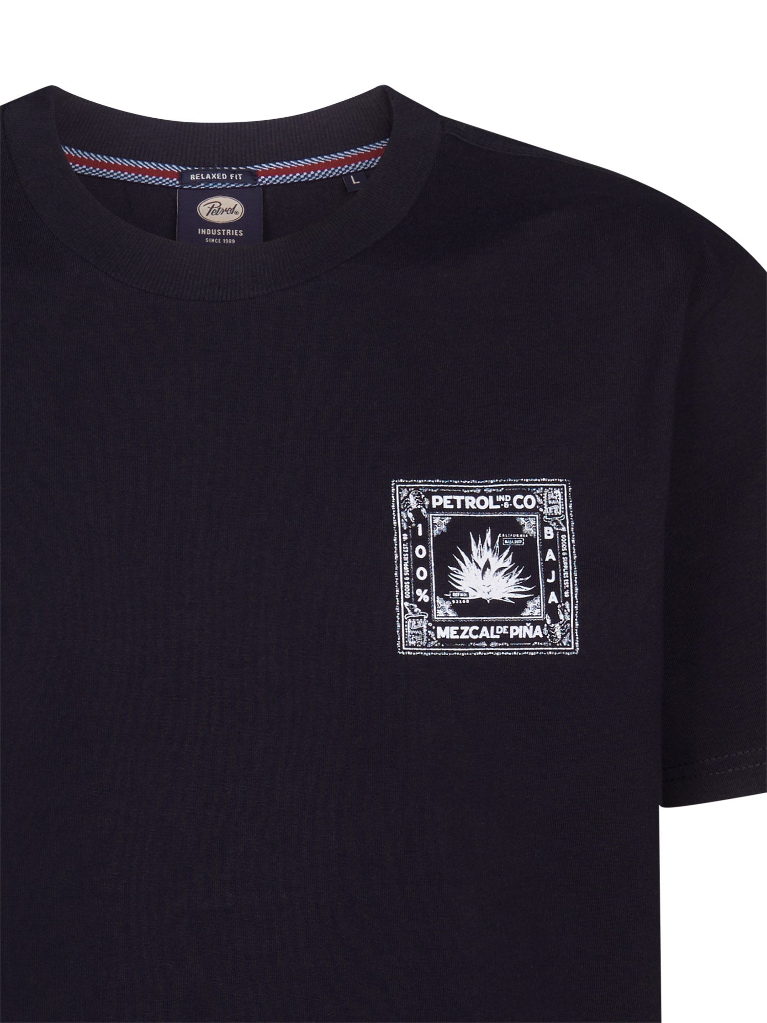 Petrol Industries Men T-Shirt Short Sleeve Relaxed Fit Black