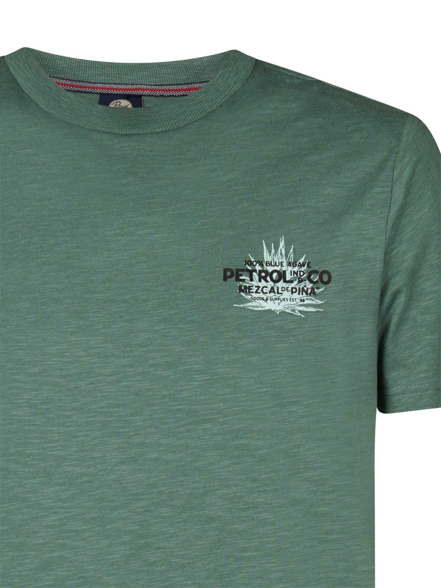 Petrol Industries Men T-Shirt Short Sleeve Regular Fit Oil Green