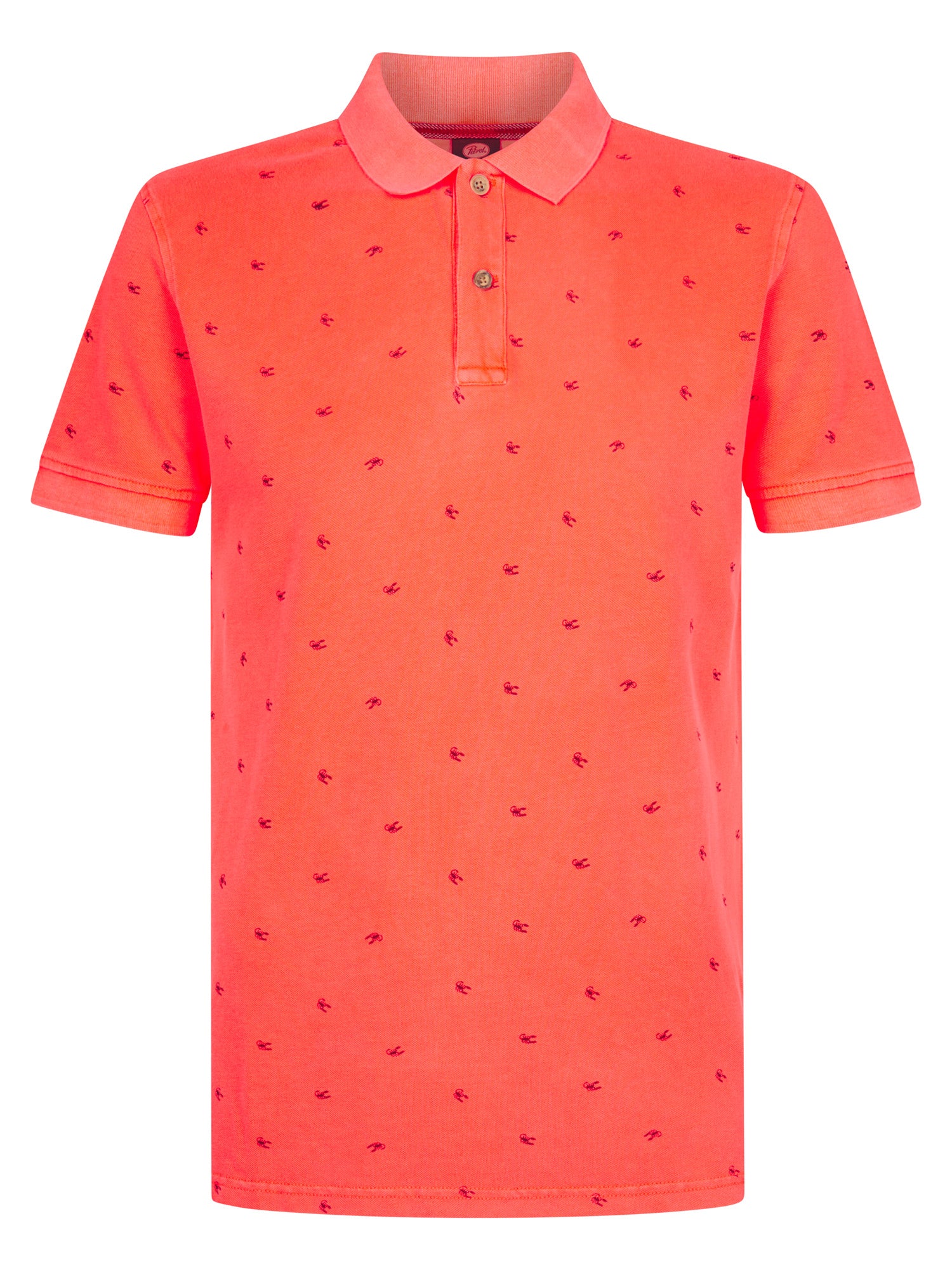 Petrol Industries Men Polo Short Sleeve Regular Fit Fiery Coral