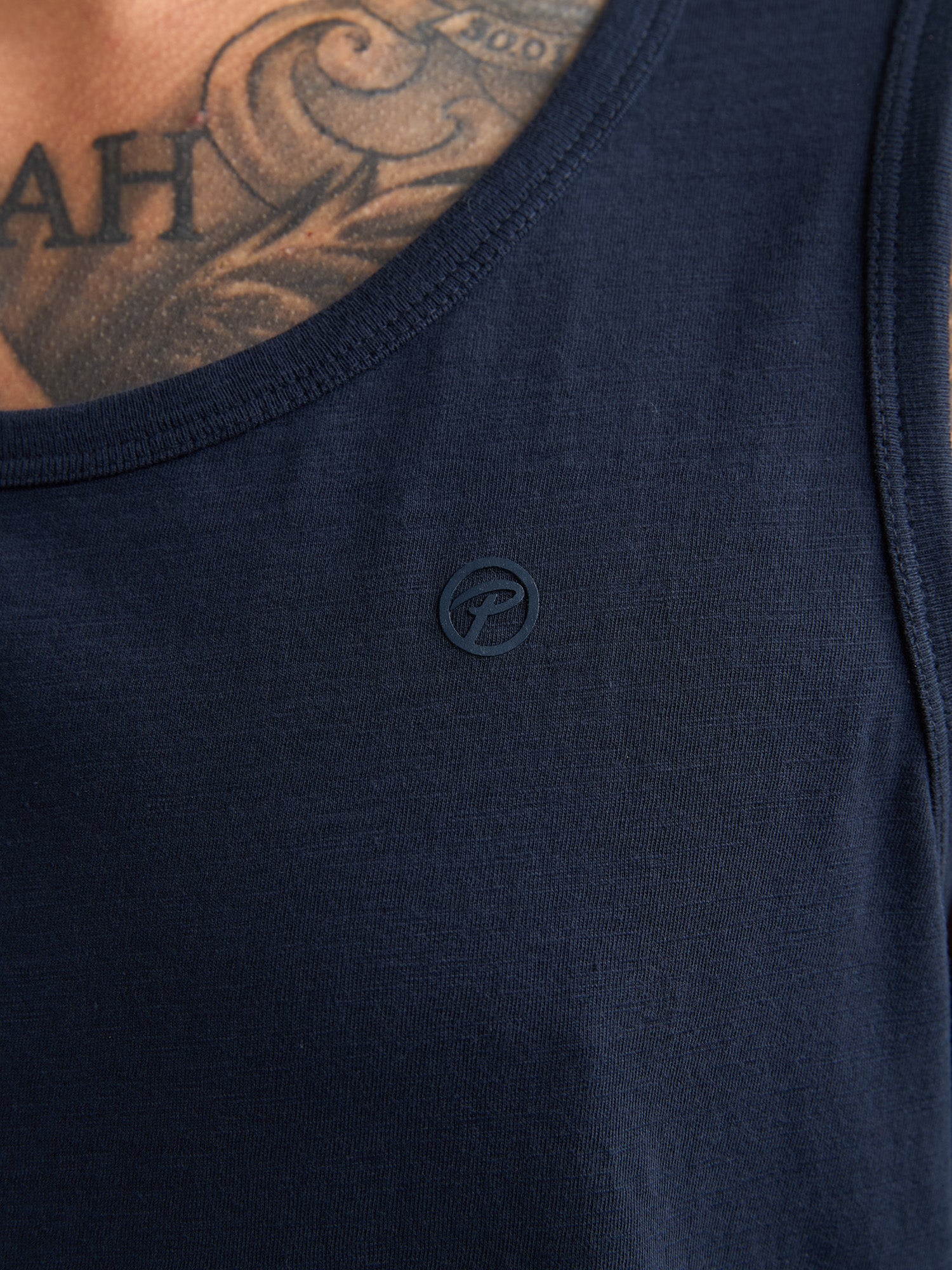 Petrol Industries Men Singlet Round Neck Relaxed Fit Navy Blue