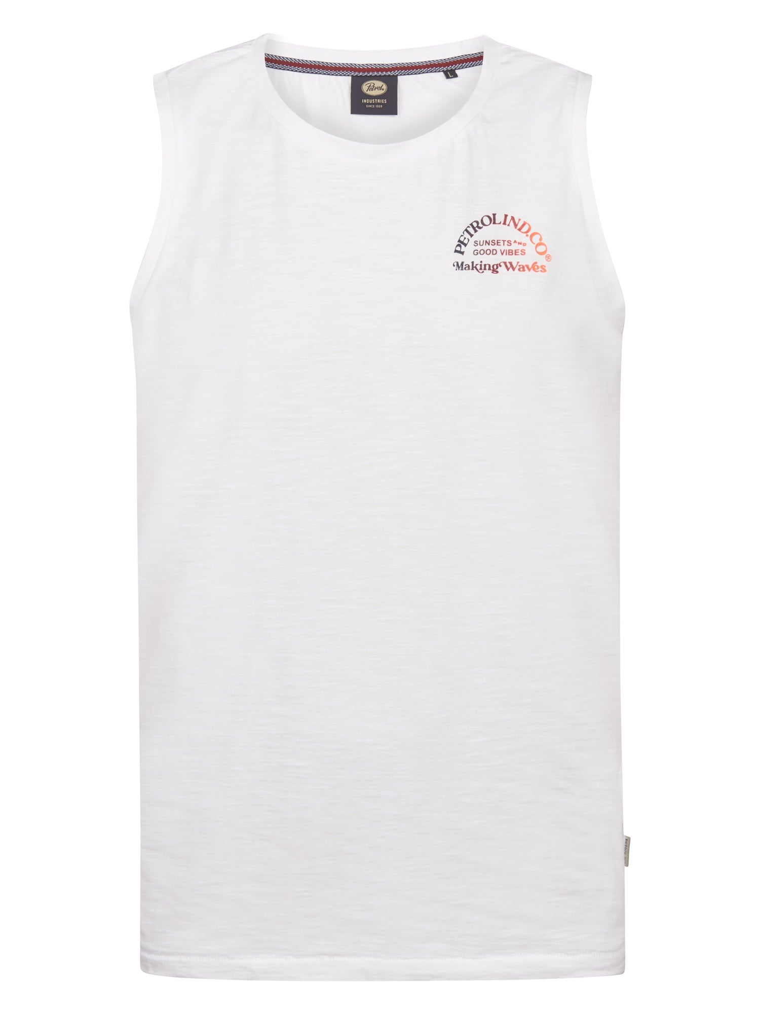 Petrol Industries Men Singlet Round Neck Regular Fit Bright White
