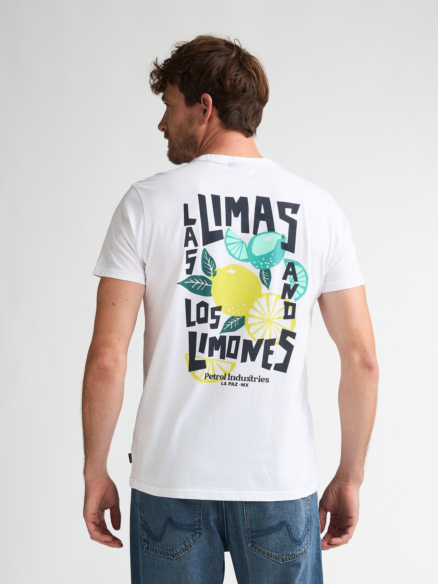 Petrol Industries Men T-Shirt Short Sleeve Classic Print Regular Fit Bright White