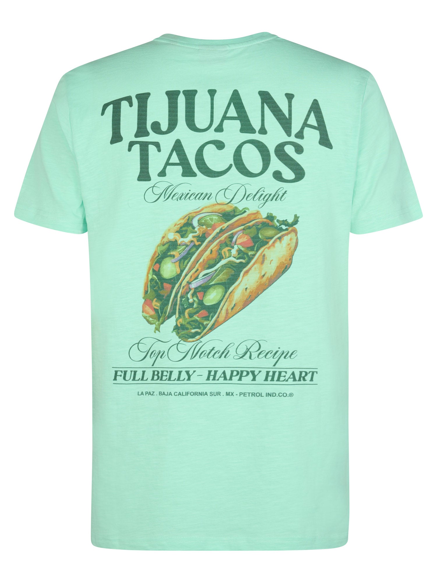 Petrol Industries Men T-Shirt Short Sleeve Classic Print Regular Fit Green Aqua