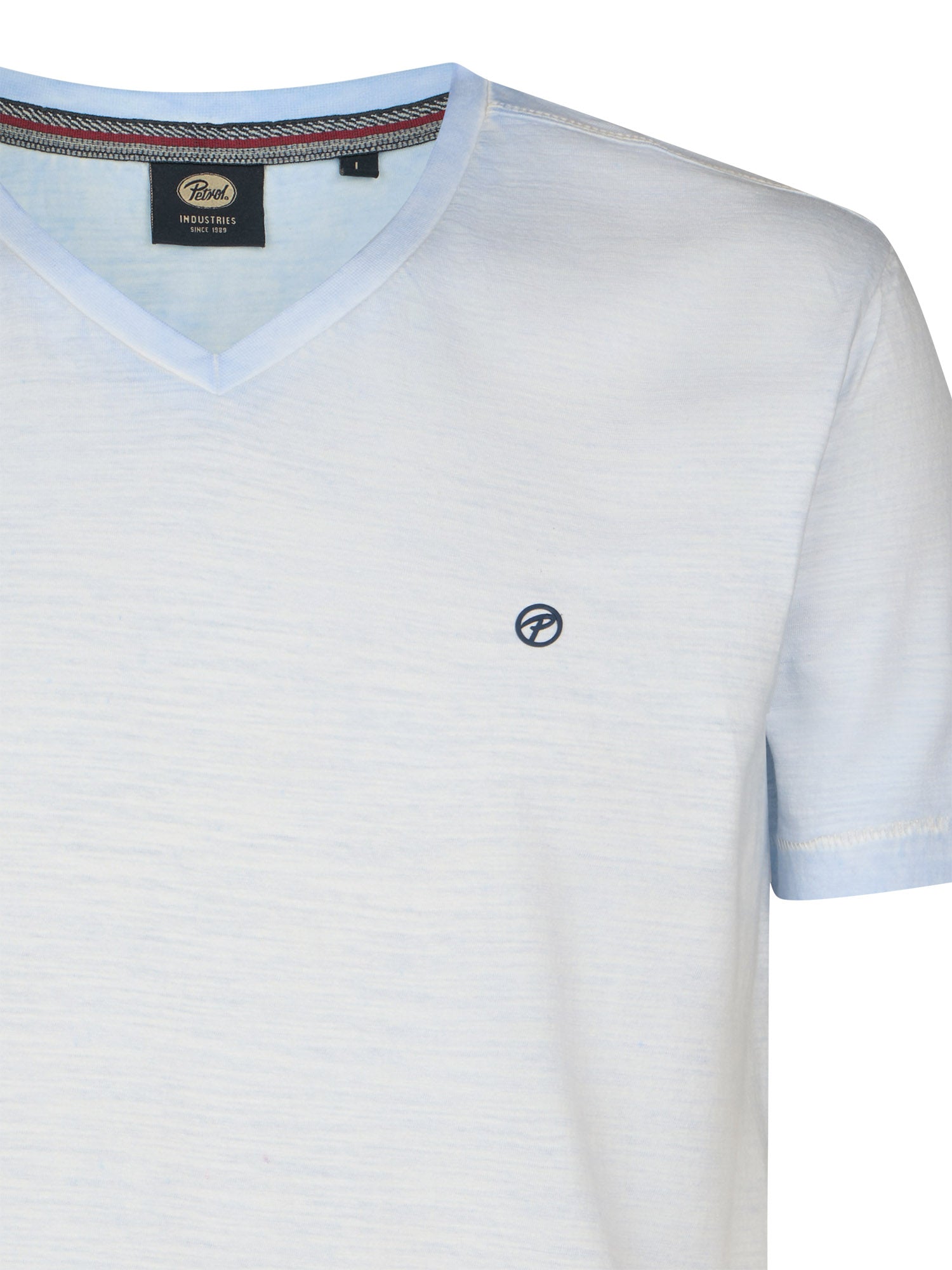 Petrol Industries Men T-Shirt Short Sleeve V-Neck Regular Fit Sky