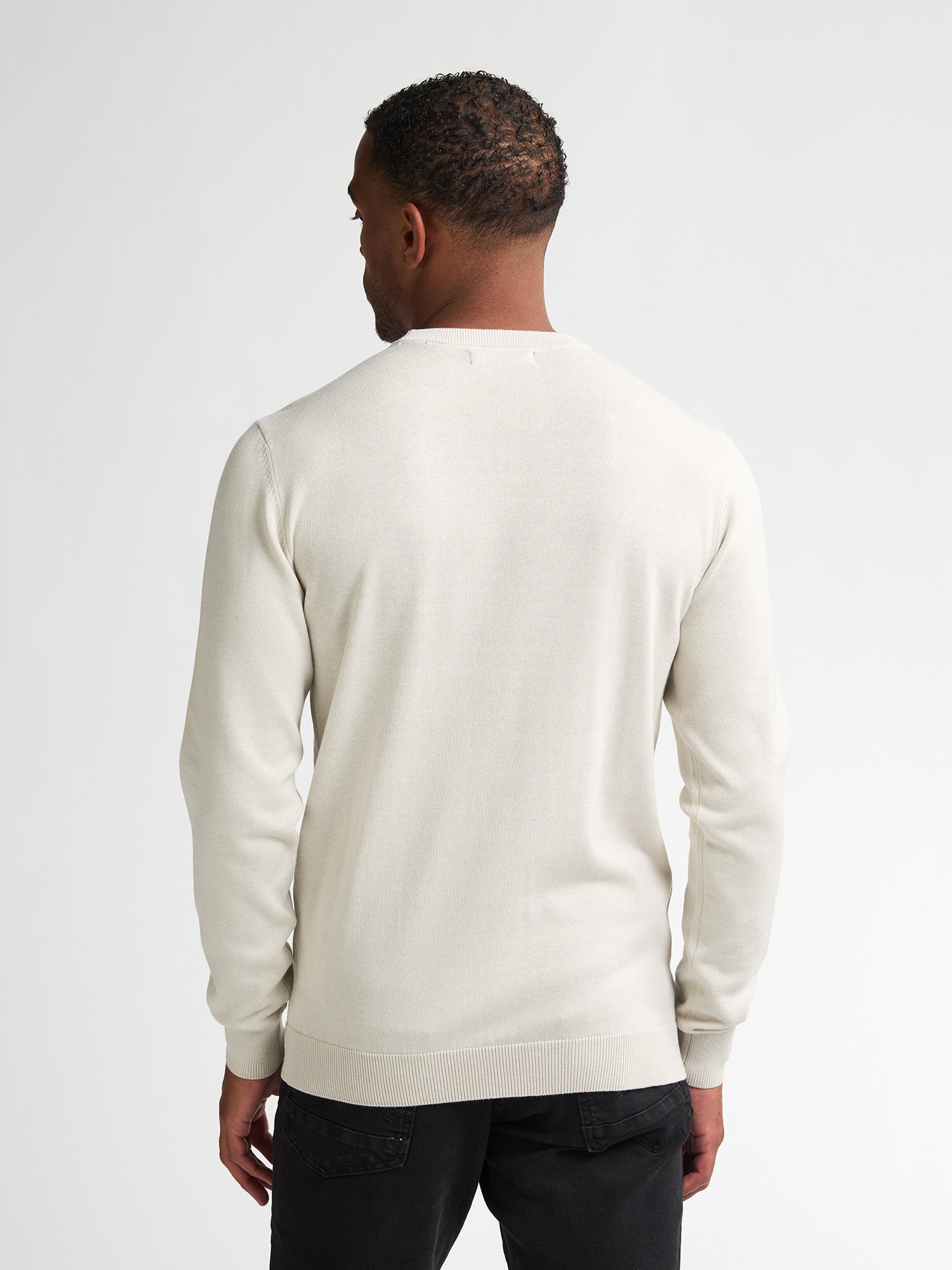 Petrol Industries Men Knitwear Round Neck Basic Regular Fit Antique White Melee