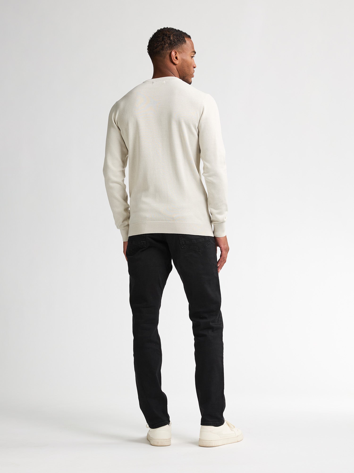 Petrol Industries Men Knitwear Round Neck Basic Regular Fit Antique White Melee