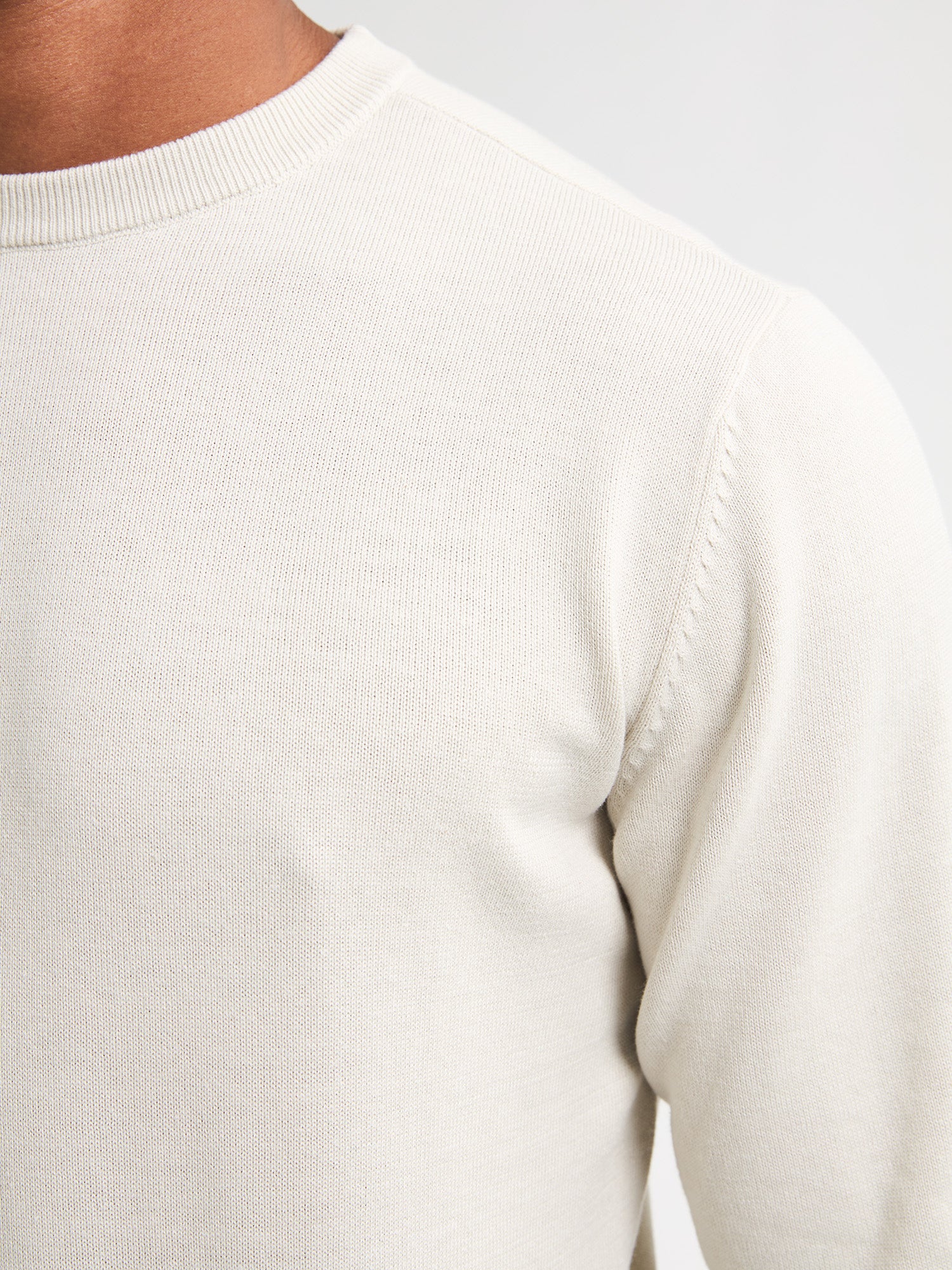 Petrol Industries Men Knitwear Round Neck Basic Regular Fit Antique White Melee