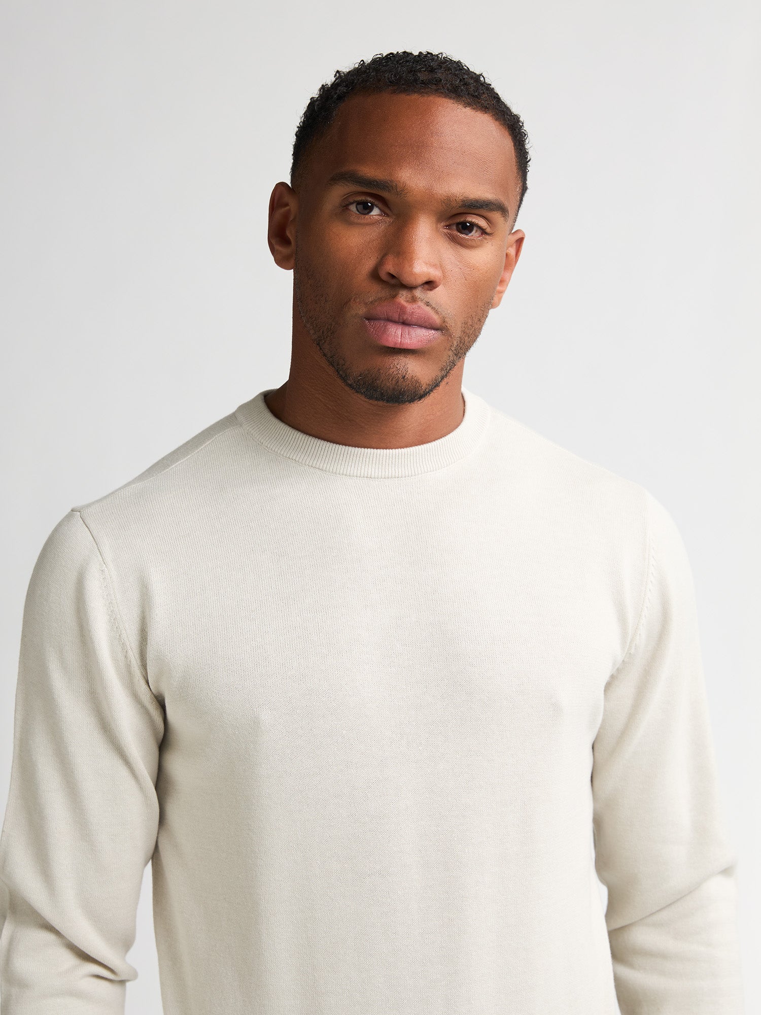 Petrol Industries Men Knitwear Round Neck Basic Regular Fit Antique White Melee