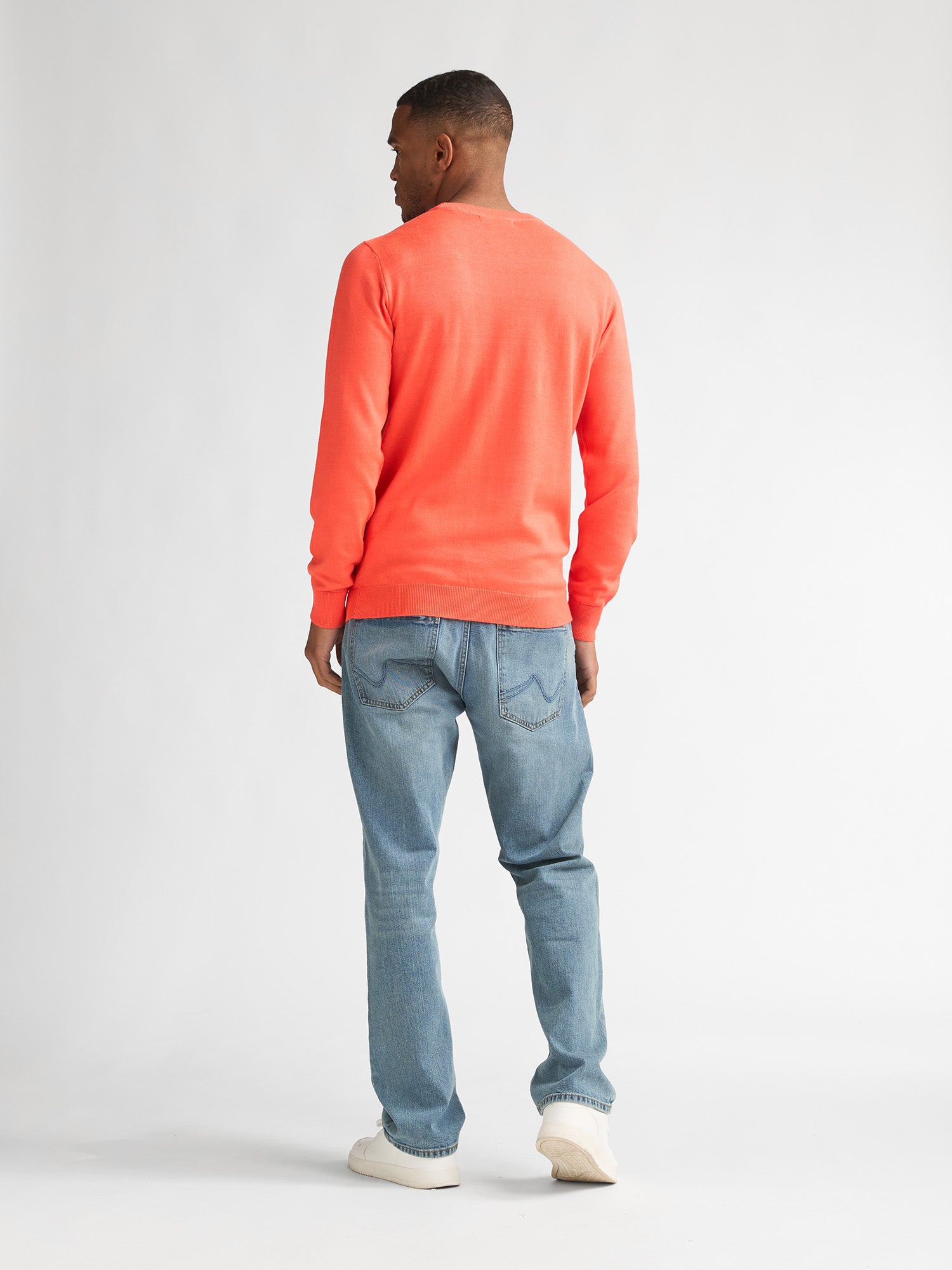 Petrol Industries Men Knitwear Round Neck Basic Regular Fit Fiery Coral