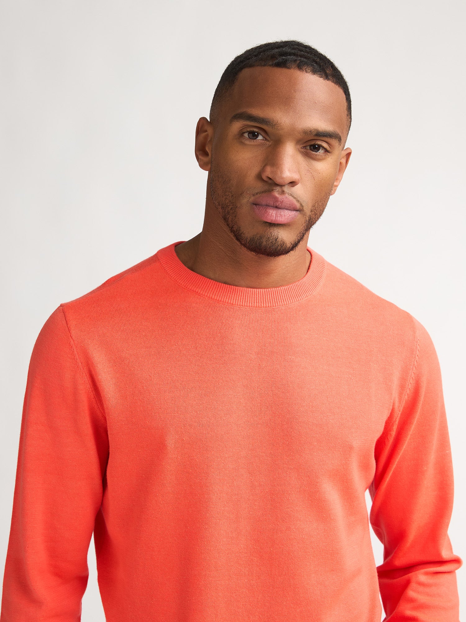Petrol Industries Men Knitwear Round Neck Basic Regular Fit Fiery Coral